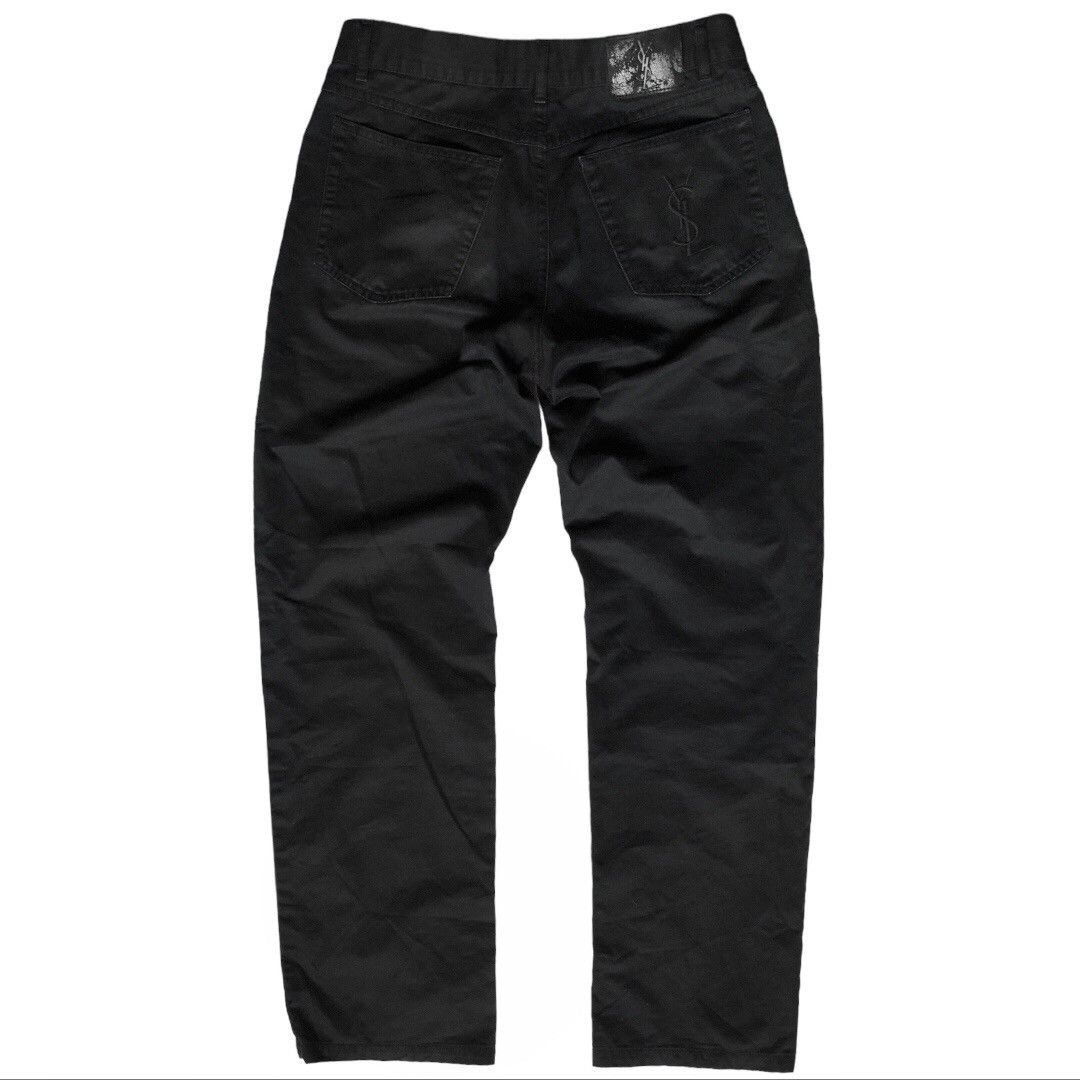 Vintage × Yves Saint Laurent 🔵embroidered pocket logo denim jeans light blue Size US 32 / EU 48 - 1 Thumbnail