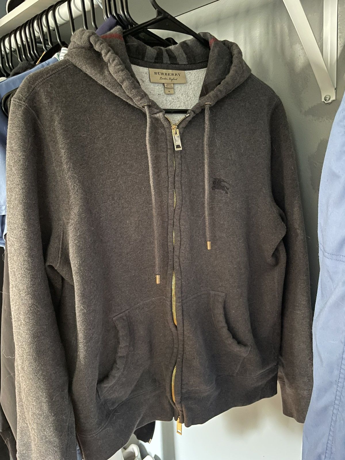 image of Burberry Hoodie in Grey, Men's (Size Medium)