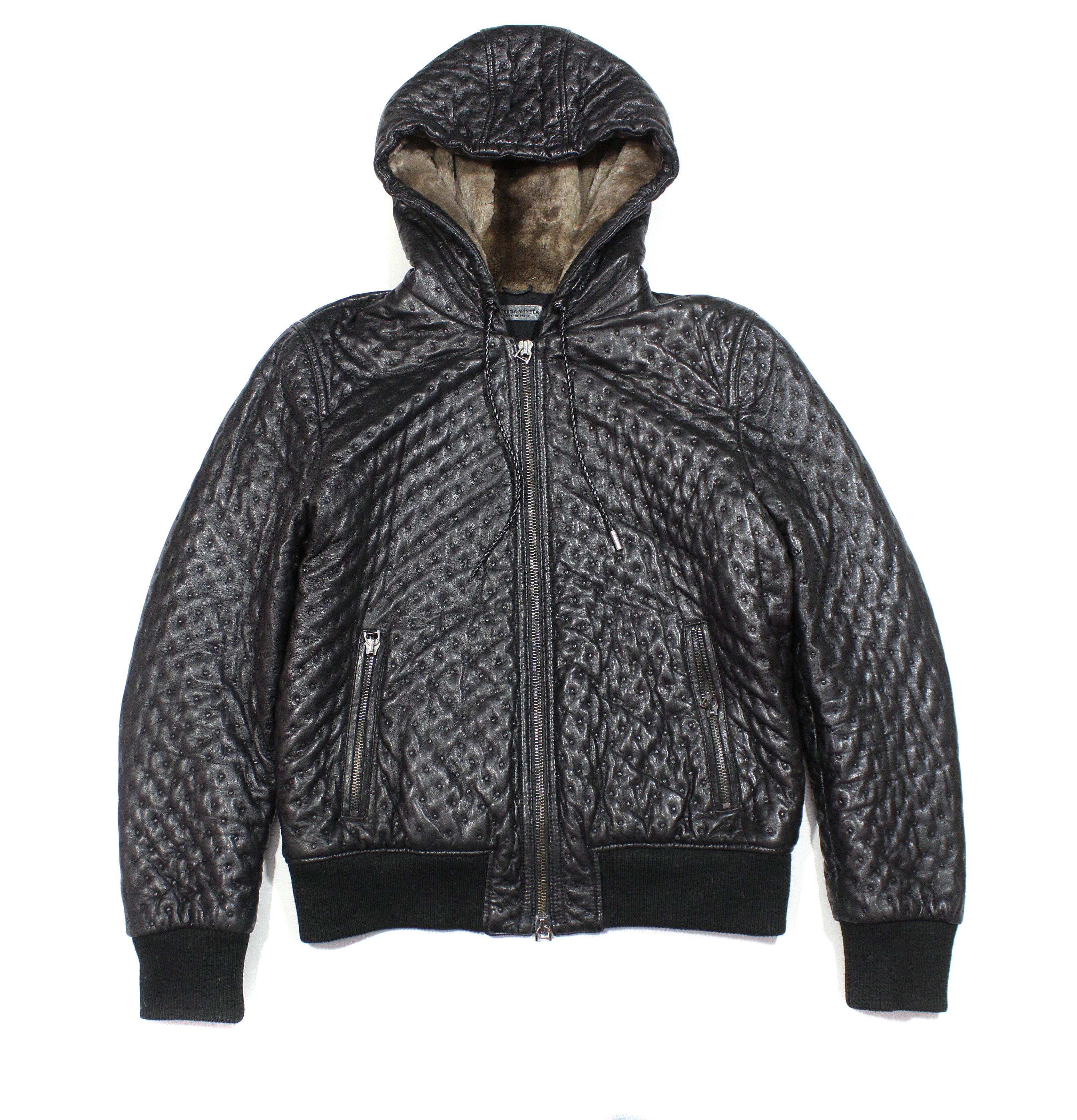 Bottega Veneta Shearling Hooded Leather Jacket Size US M / EU 48-50 / 2 - 1 Thumbnail