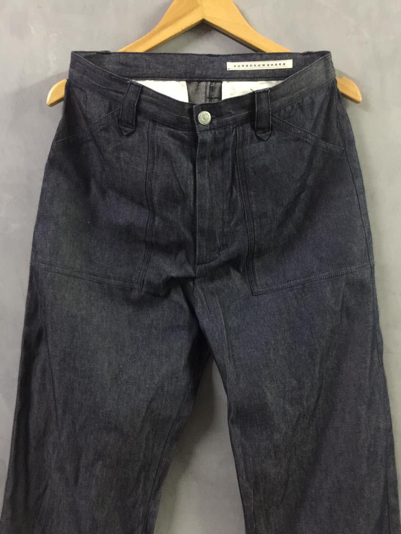 Issey Miyake Sunaokuwahara Indigo Dye Wide Baggy Jeans Size US 30 / EU 46 - 2 Thumbnail