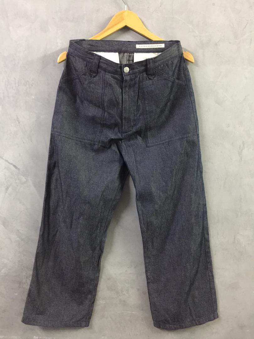 Sunaokuwahara Indigo Dye Wide Baggy Jeans