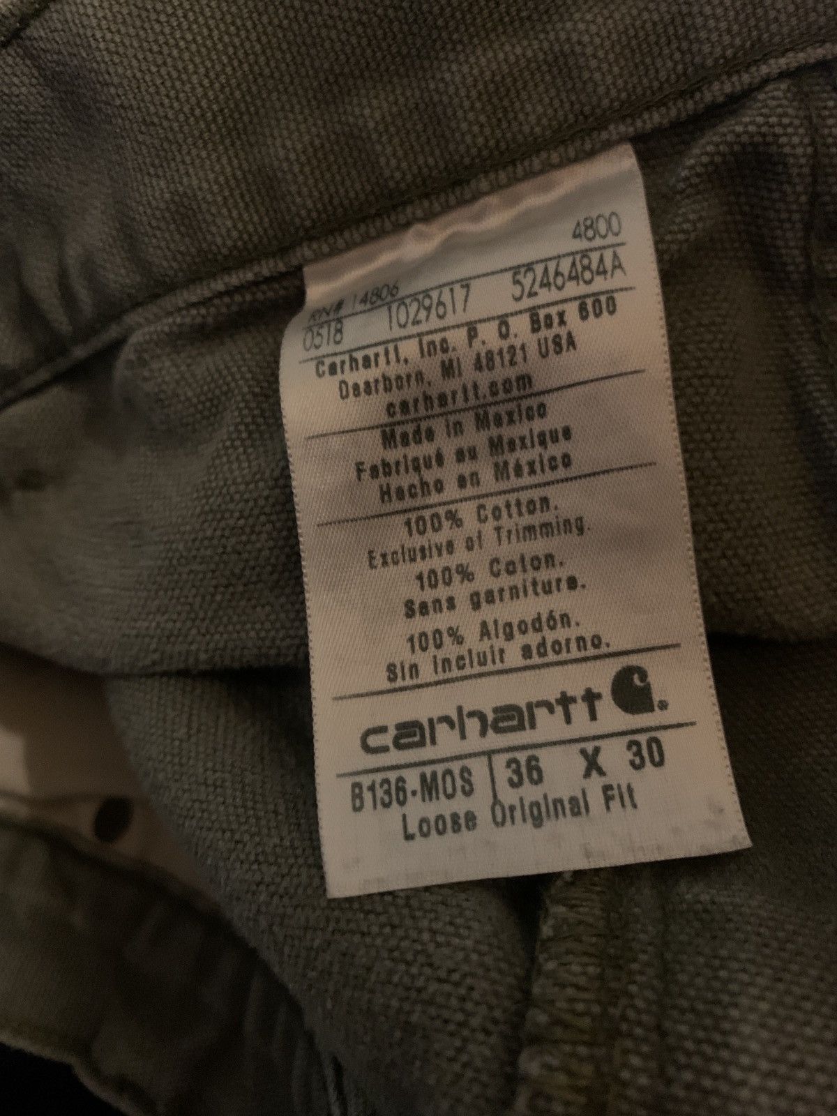 Carhartt Carhartt Double Knee Work Pants Faded Olive Green 36x30 Size US 36 / EU 52 - 7 Thumbnail