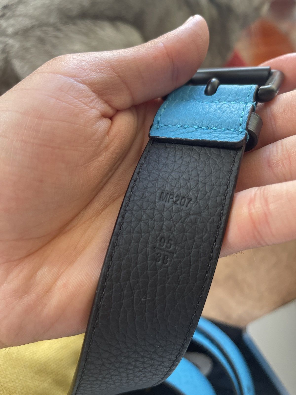 Louis Vuitton × Virgil Abloh Louis Vuitton Blue Chain Belt size 95CM 38 RARE MP207T Size 38 - 7 Thumbnail
