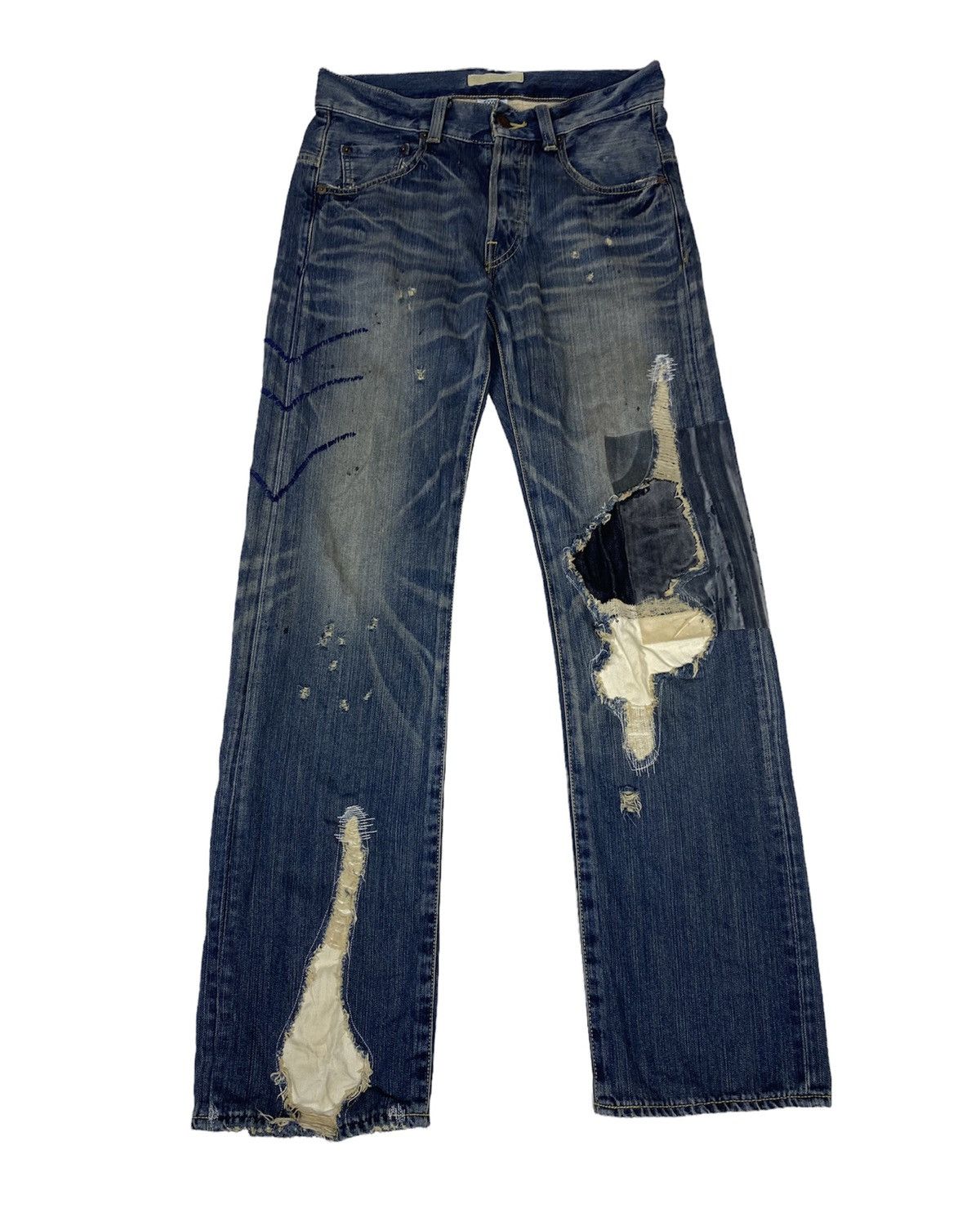 Hysteric Glamour Japanese Brand Linda Atelier Distress Denim. S0127 Size US 30 / EU 46 - 1 Thumbnail
