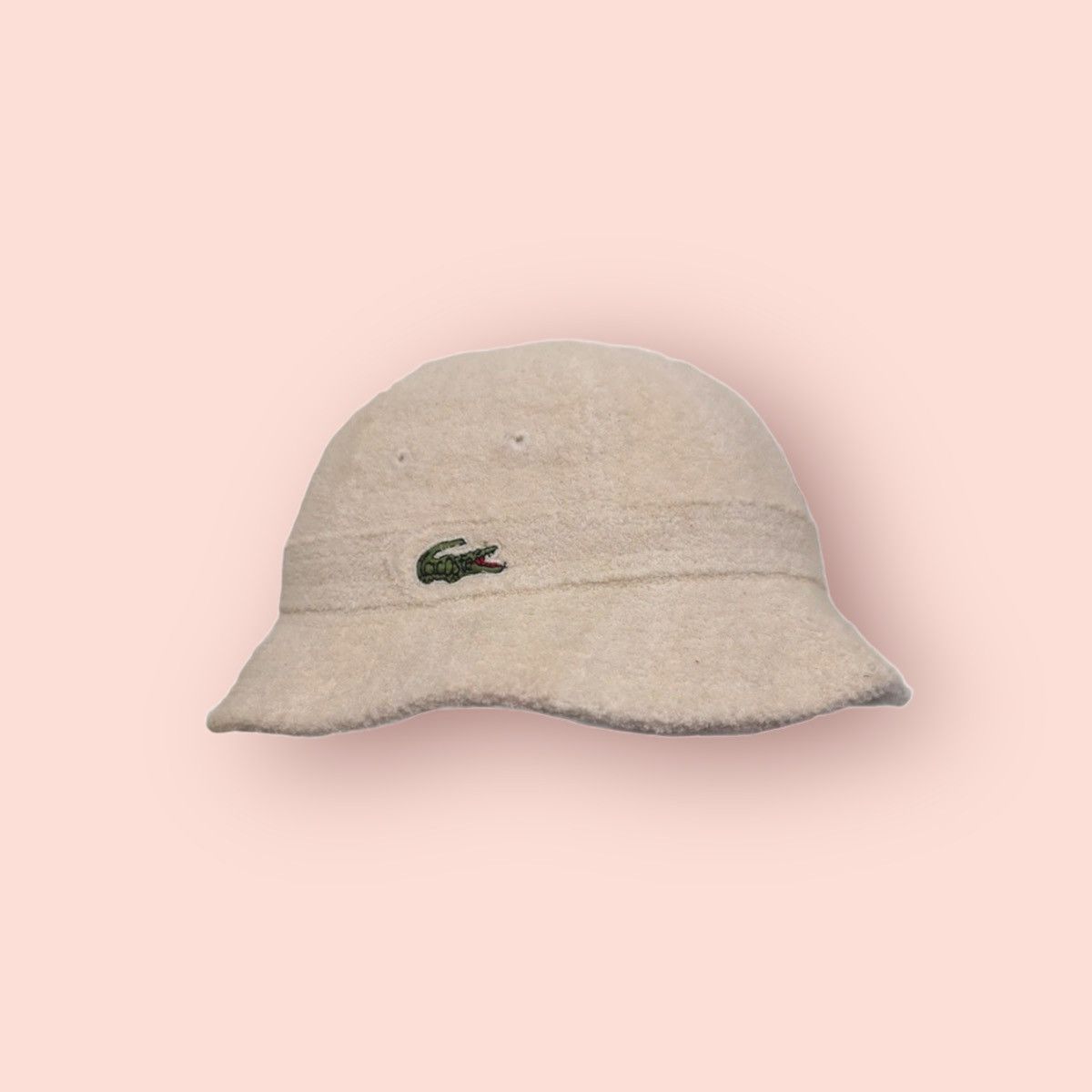 image of Edition Japan x Lacoste Terry Cloth Vintage 6 Panels Bucket Hat Japan in Cream, Men's