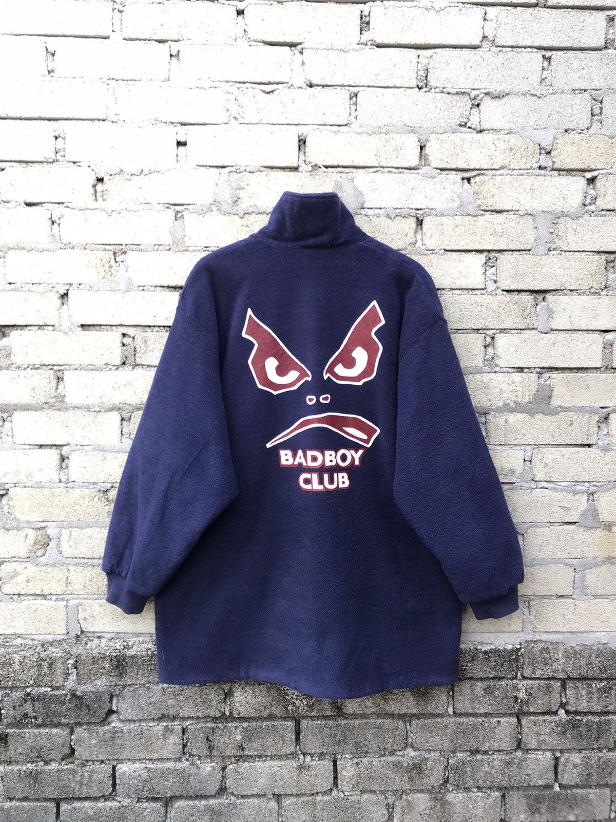 image of Back To 90's Vintage Bad Boy Club Night Wear Fleece Big Logo in Blue, Men's (Size Large)