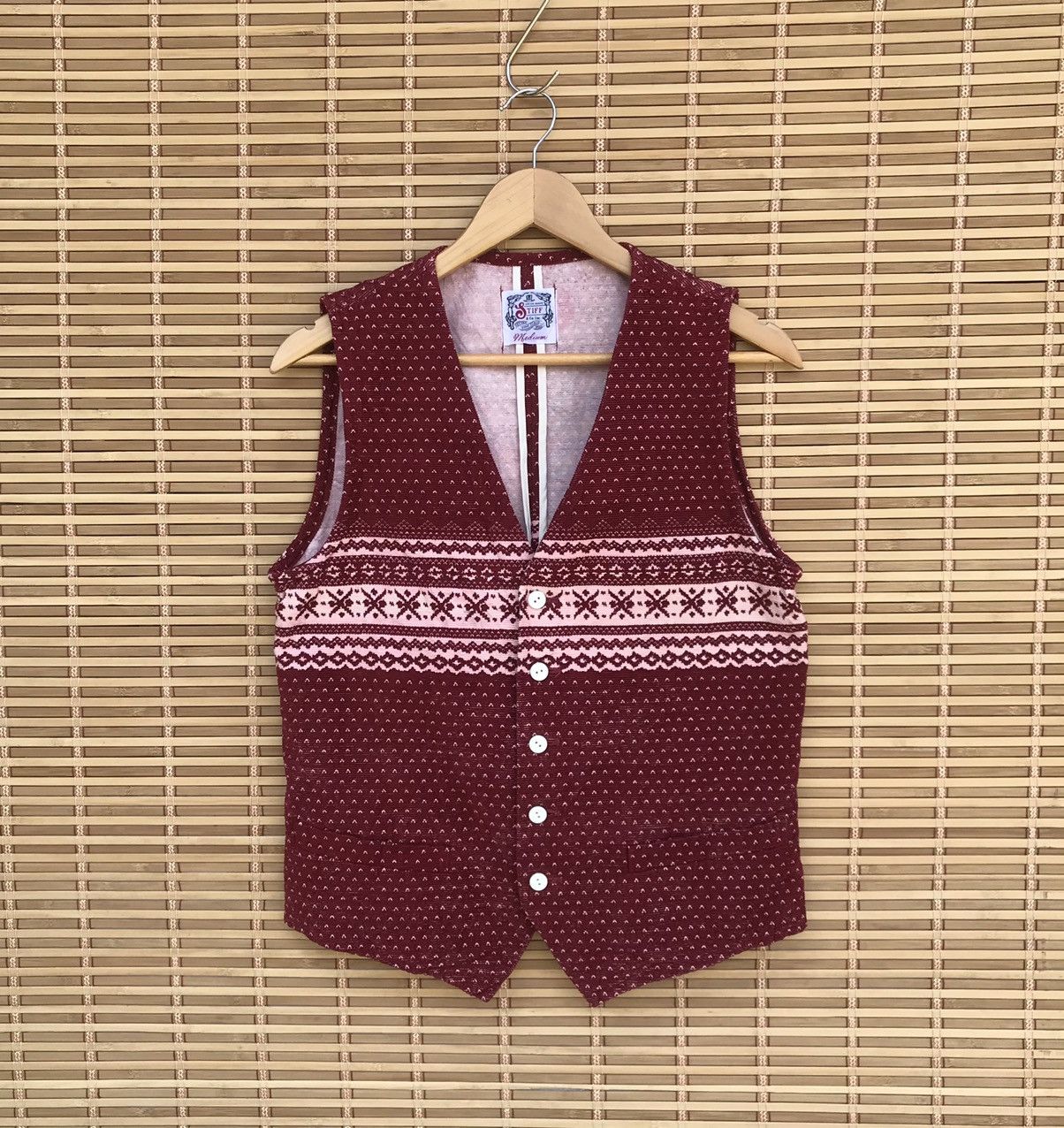 image of Stiff & Co Union Made Navajo Curdoroy Vest in Red, Men's (Size Medium)