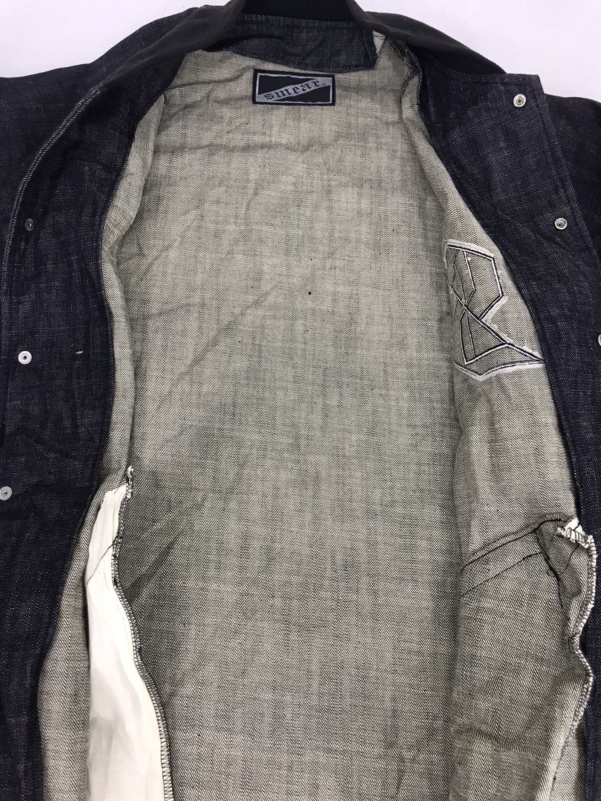 Japanese Brand Vintage Smear S Logo Denim Jacket Trucker Hype Style Size US L / EU 52-54 / 3 - 4 Thumbnail