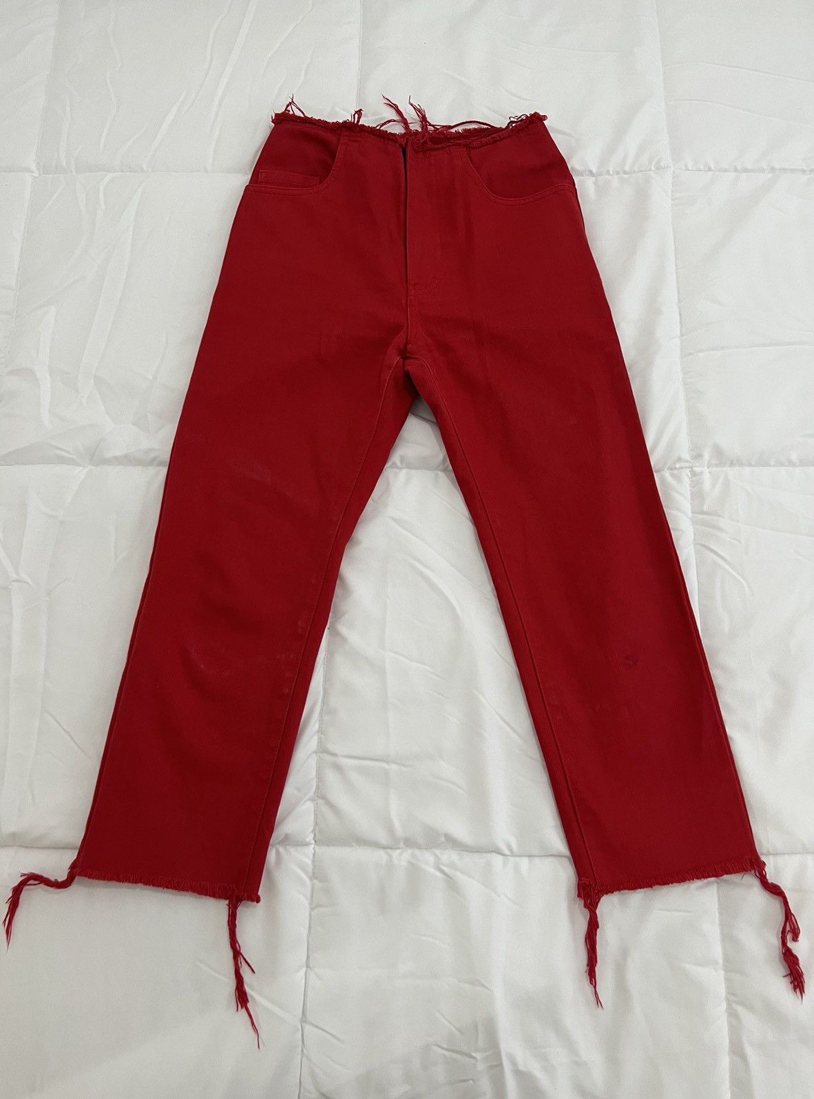 image of Opening Ceremony Distressed Jeans in Red, Men's (Size 26)