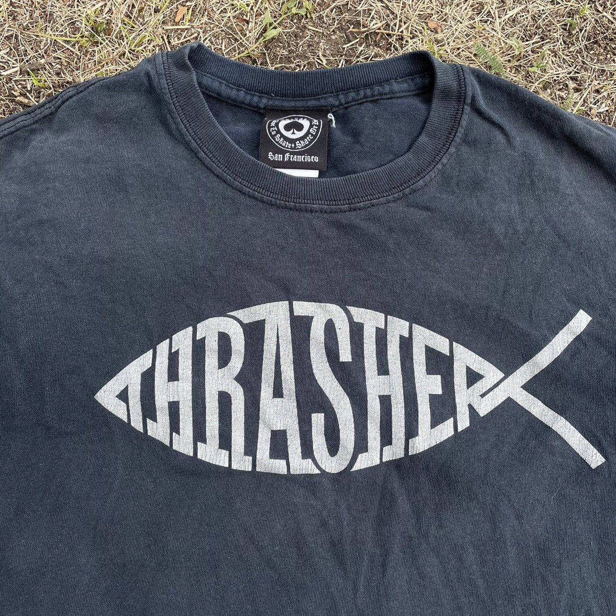 Vintage Vintage Y2K Thrasher Fish Logo Skate Wear Sun Faded Size US S / EU 44-46 / 1 - 4 Thumbnail