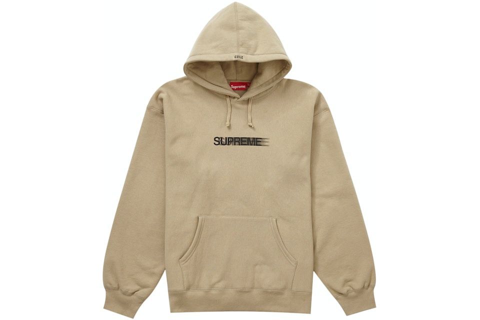 image of Supreme Motion Logo Hooded Sweatshirt Dark Tan Small Ss23, Men's