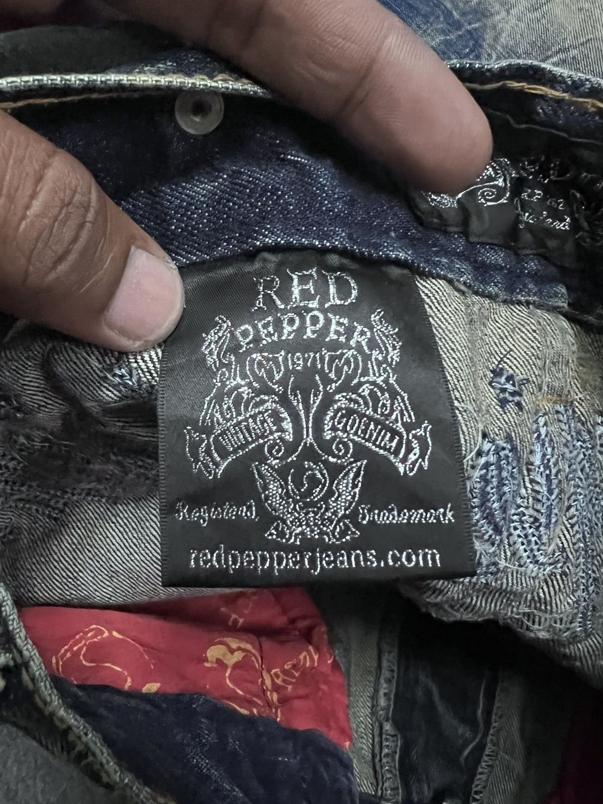 Japanese Brand FLARED💥RUSTY DENIM PANT BY RED PEPPER SPELL OUT ROPE Size US 29 - 8 Thumbnail
