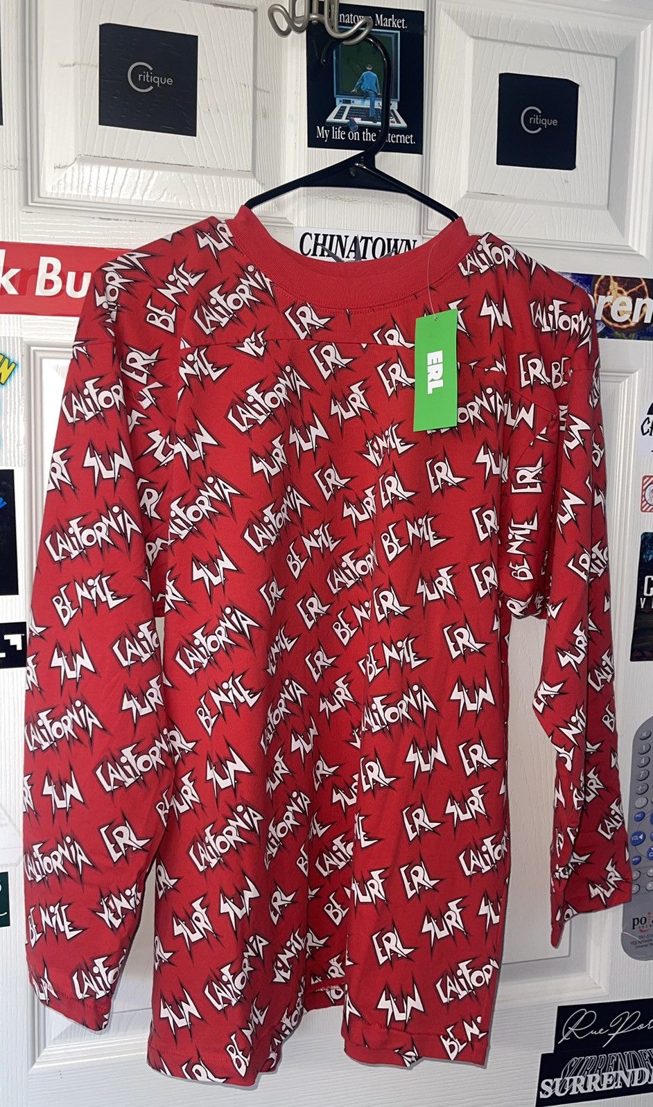 LAST DROP EVER NWOT ERL Sunscreen Waffle-Print Cotton L/S