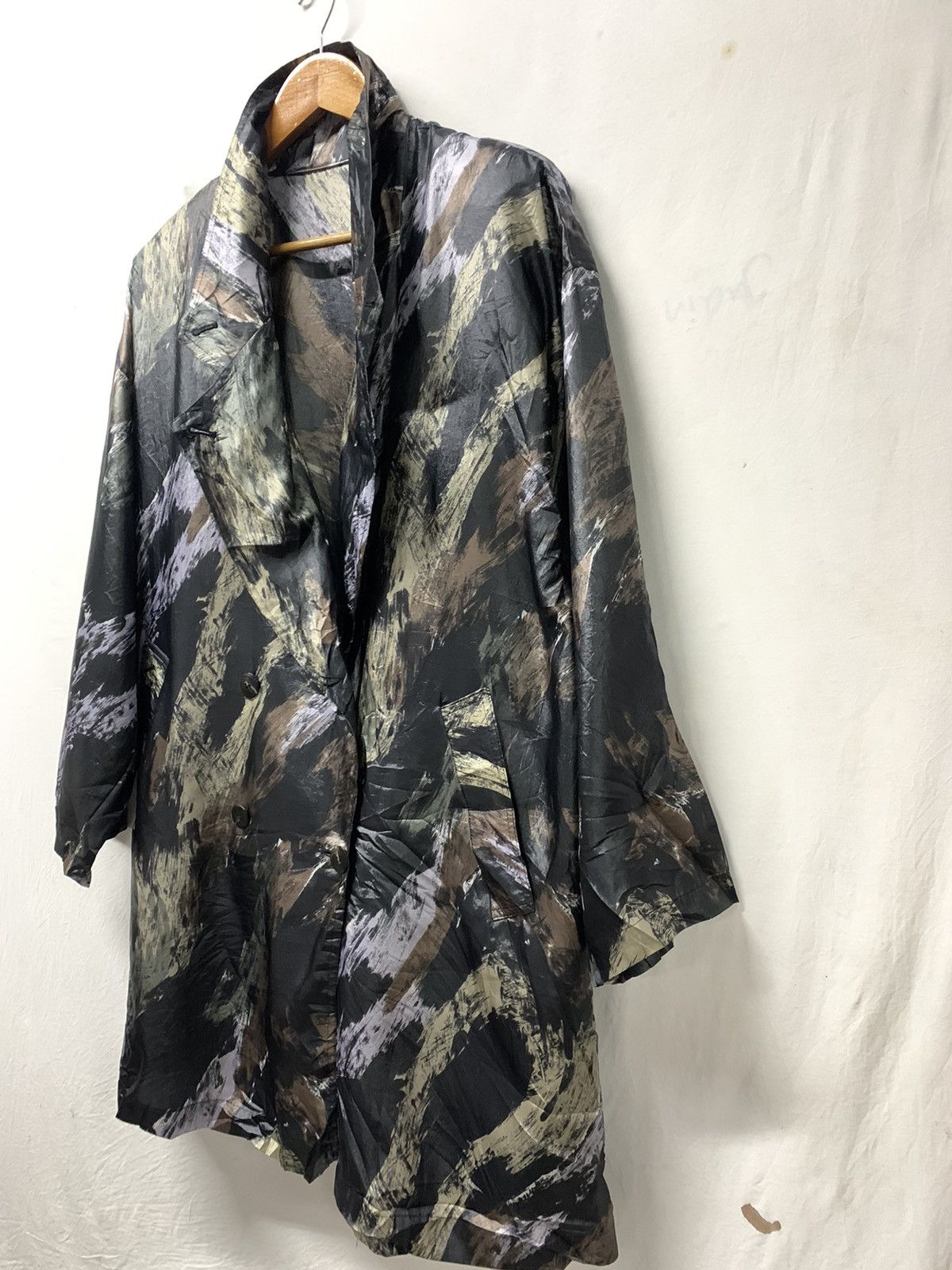 Japanese Brand Vintage Double Breasted Printed Nylon Jacket Size XL / US 12-14 / IT 48-50 - 2 Thumbnail