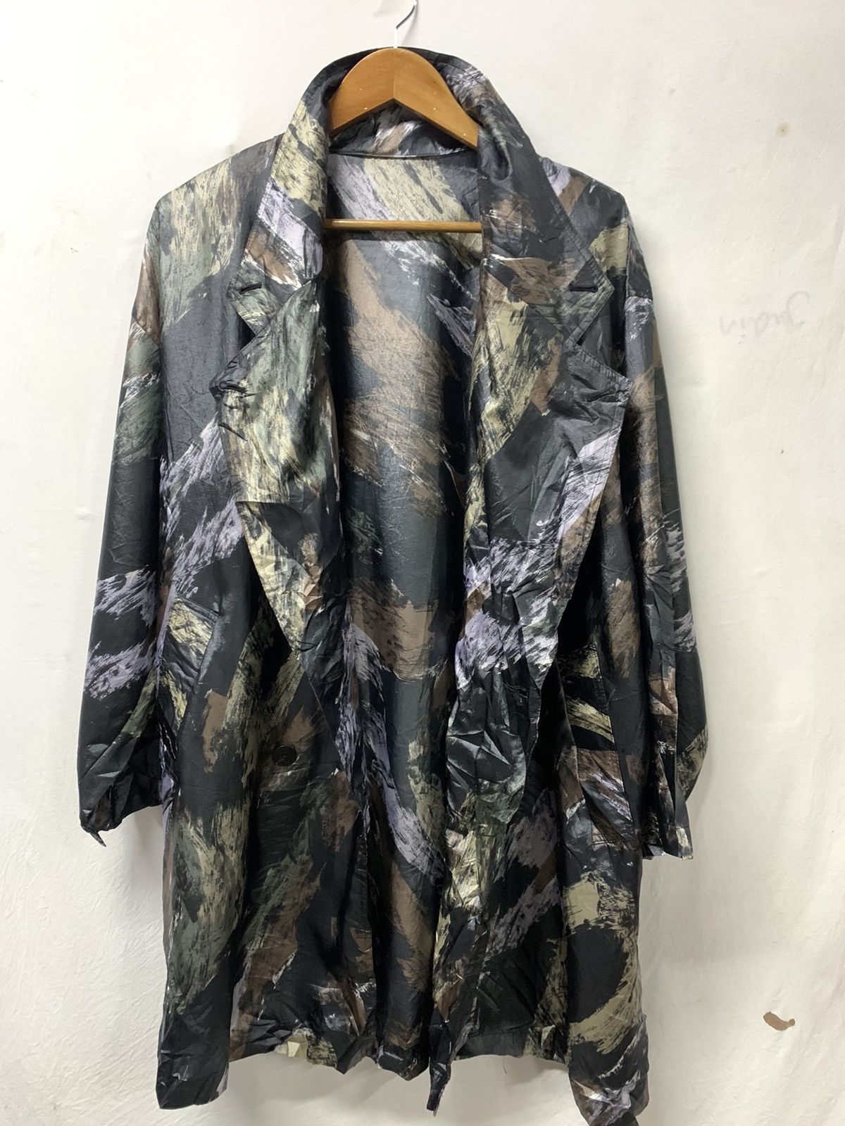 Japanese Brand Vintage Double Breasted Printed Nylon Jacket Size XL / US 12-14 / IT 48-50 - 3 Thumbnail