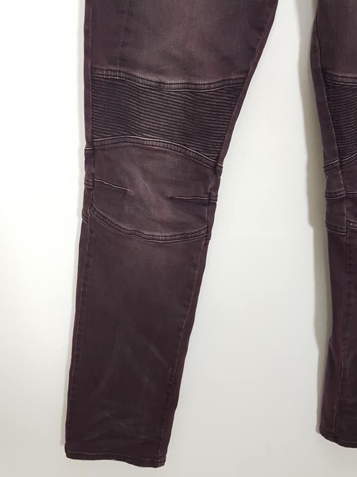Schlussel Schlussel Biker Rocker Punk Burgundy Stretchable Jean Pant Size US 32 / EU 48 - 11 Thumbnail