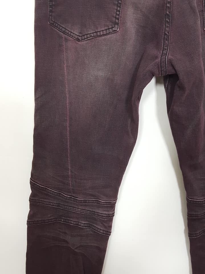 Schlussel Schlussel Biker Rocker Punk Burgundy Stretchable Jean Pant Size US 32 / EU 48 - 8 Thumbnail