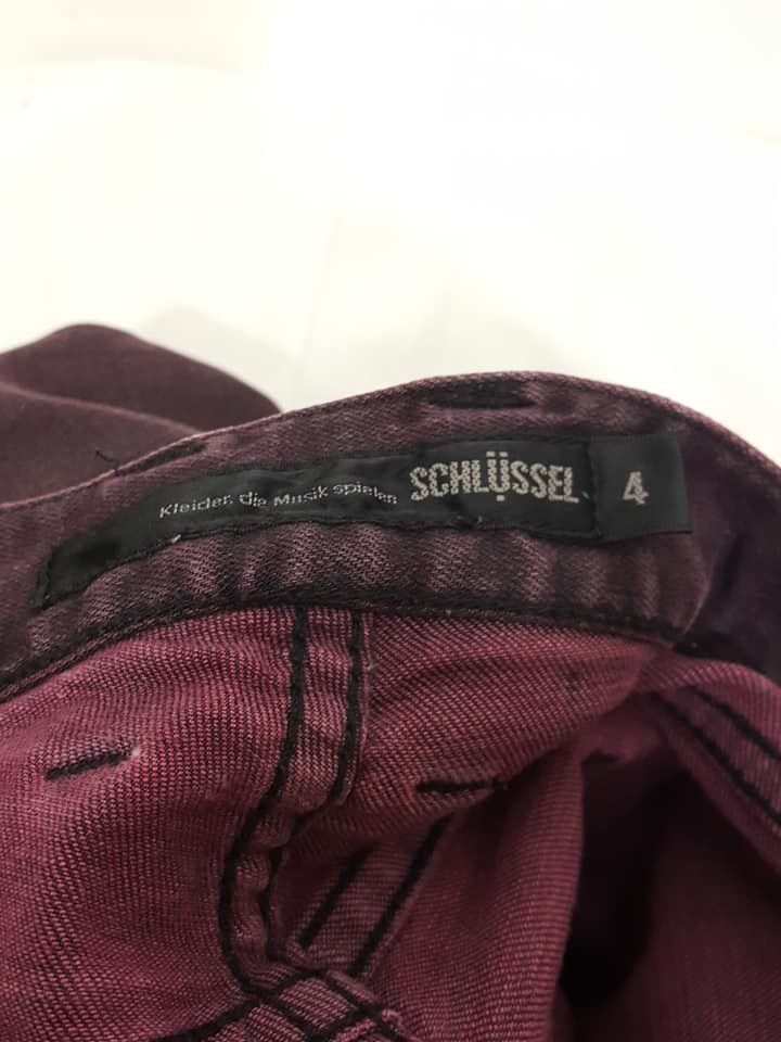 Schlussel Schlussel Biker Rocker Punk Burgundy Stretchable Jean Pant Size US 32 / EU 48 - 13 Thumbnail