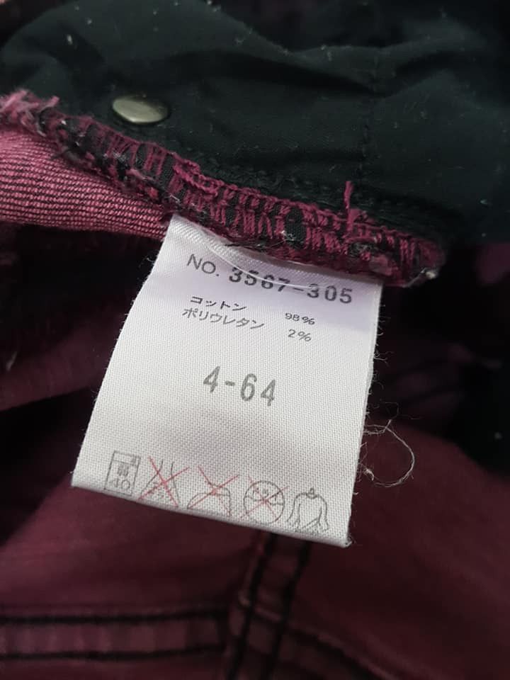 Schlussel Schlussel Biker Rocker Punk Burgundy Stretchable Jean Pant Size US 32 / EU 48 - 14 Thumbnail