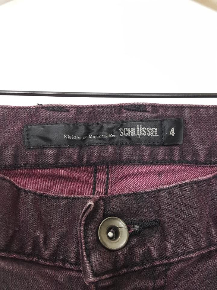 Schlussel Schlussel Biker Rocker Punk Burgundy Stretchable Jean Pant Size US 32 / EU 48 - 6 Thumbnail