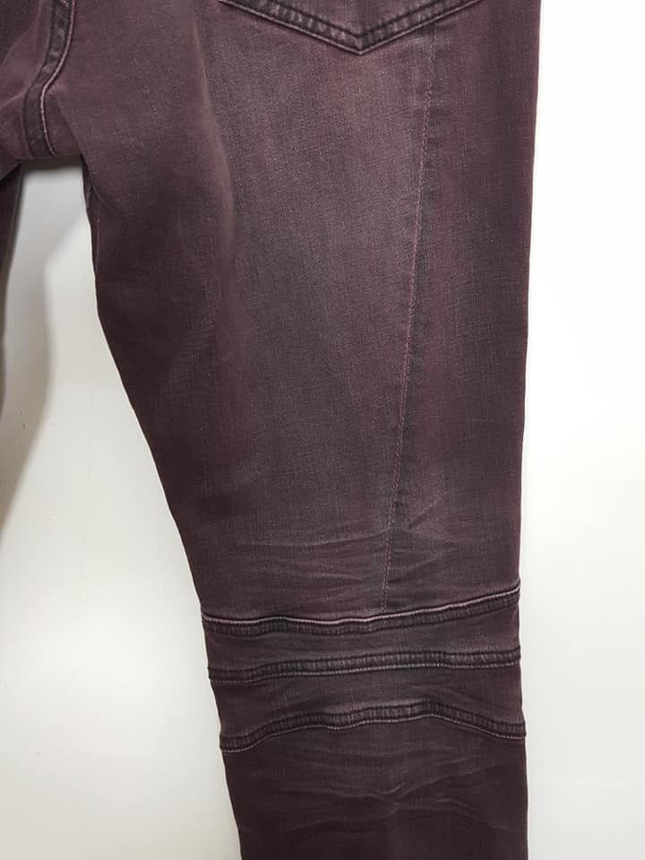 Schlussel Schlussel Biker Rocker Punk Burgundy Stretchable Jean Pant Size US 32 / EU 48 - 9 Thumbnail