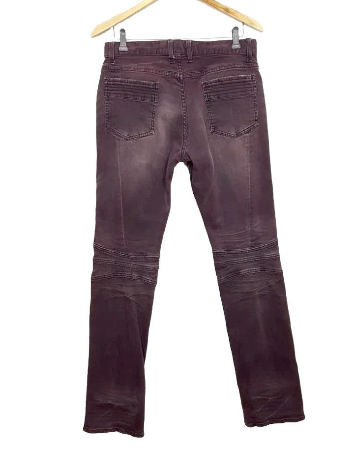 Schlussel Schlussel Biker Rocker Punk Burgundy Stretchable Jean Pant Size US 32 / EU 48 - 3 Thumbnail