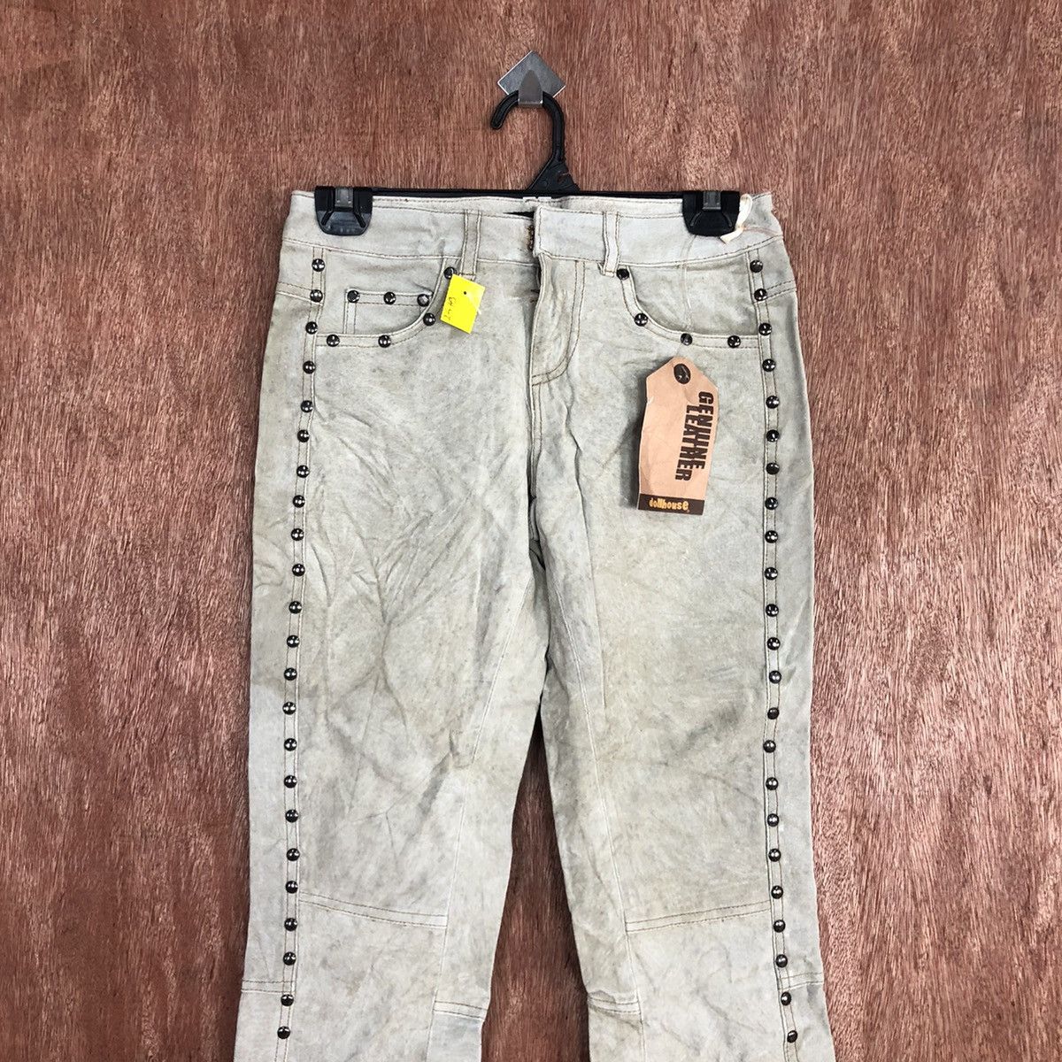 Genuine Leather DL DollHouse Light Grey Leather Pants #2670 Size 25" / US 0 / IT 36 - 2 Thumbnail
