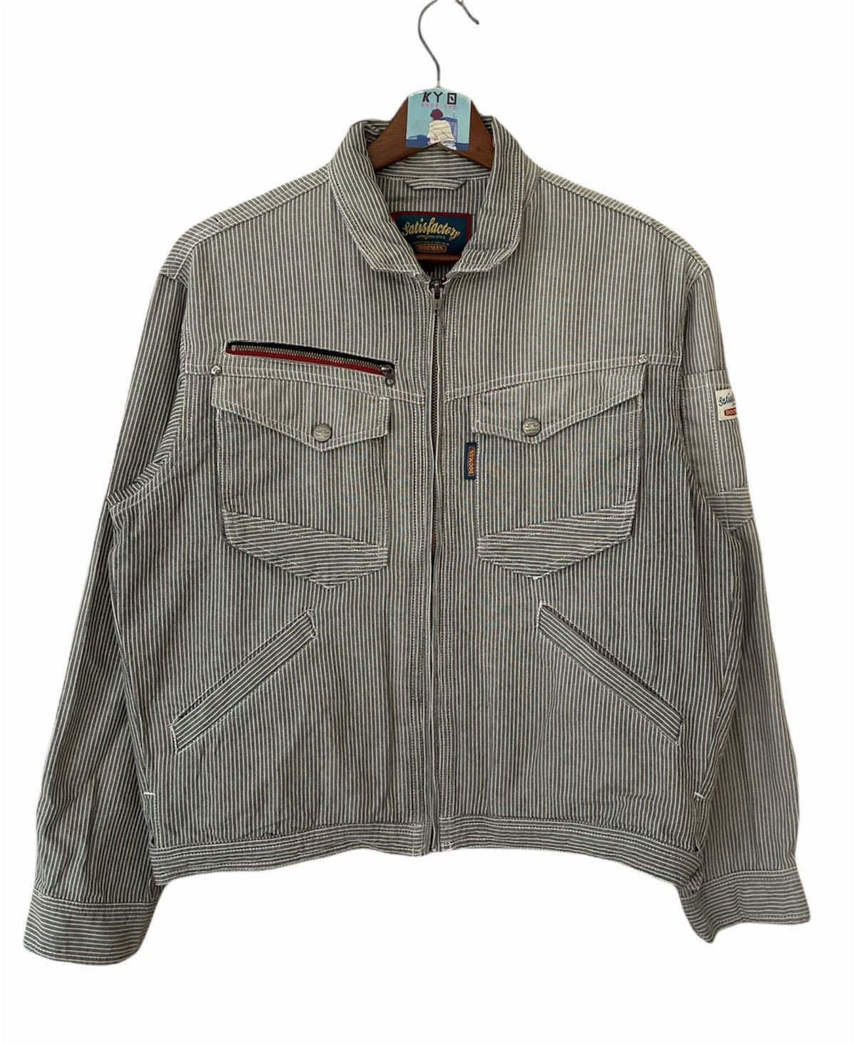 image of Vintage Dogman Hickory Stripe Worker Jacket in Mix, Men's (Size Medium)