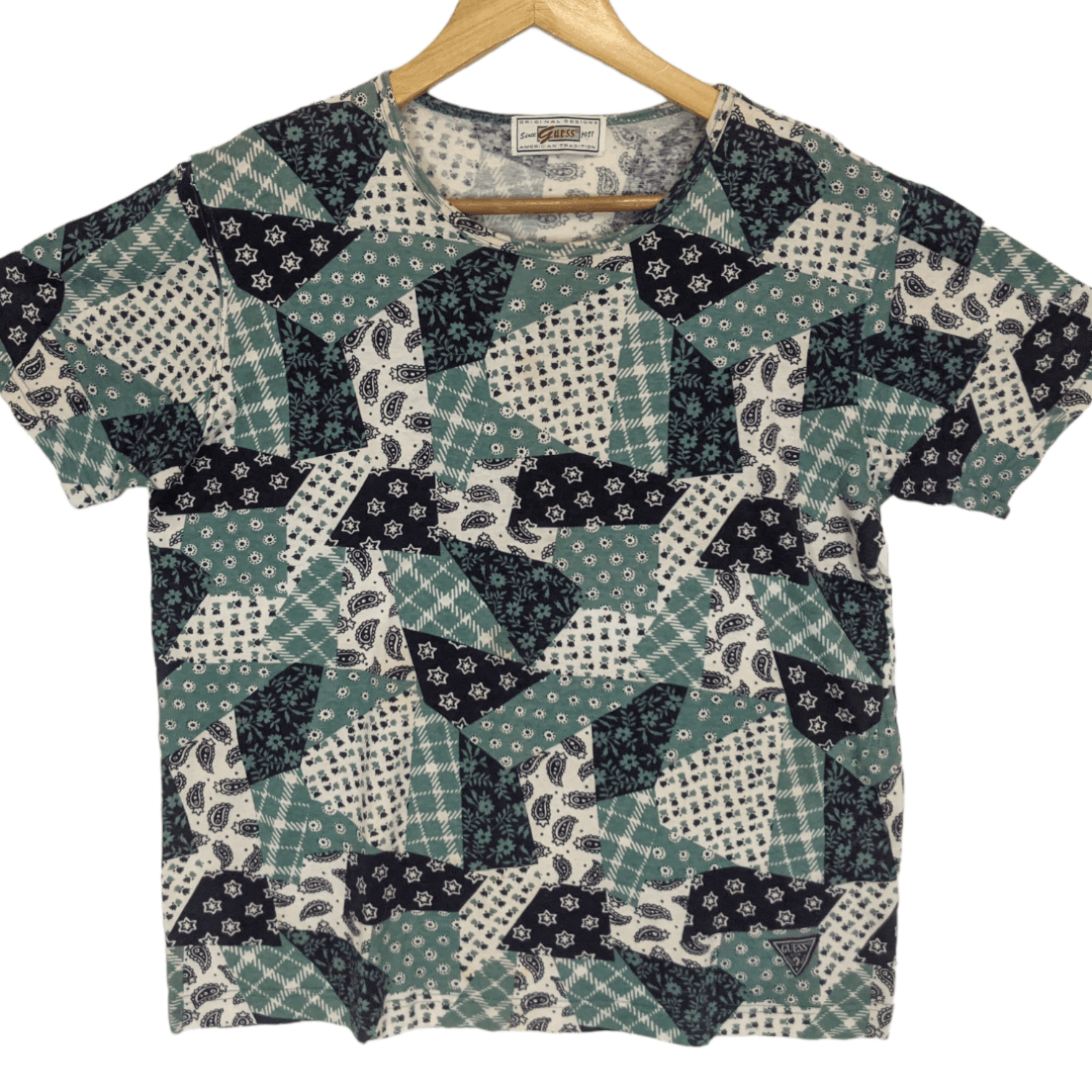 Guess Vintage GUESS Full Print Monogram Abstract Tee Size US M / EU 48-50 / 2 - 2 Thumbnail