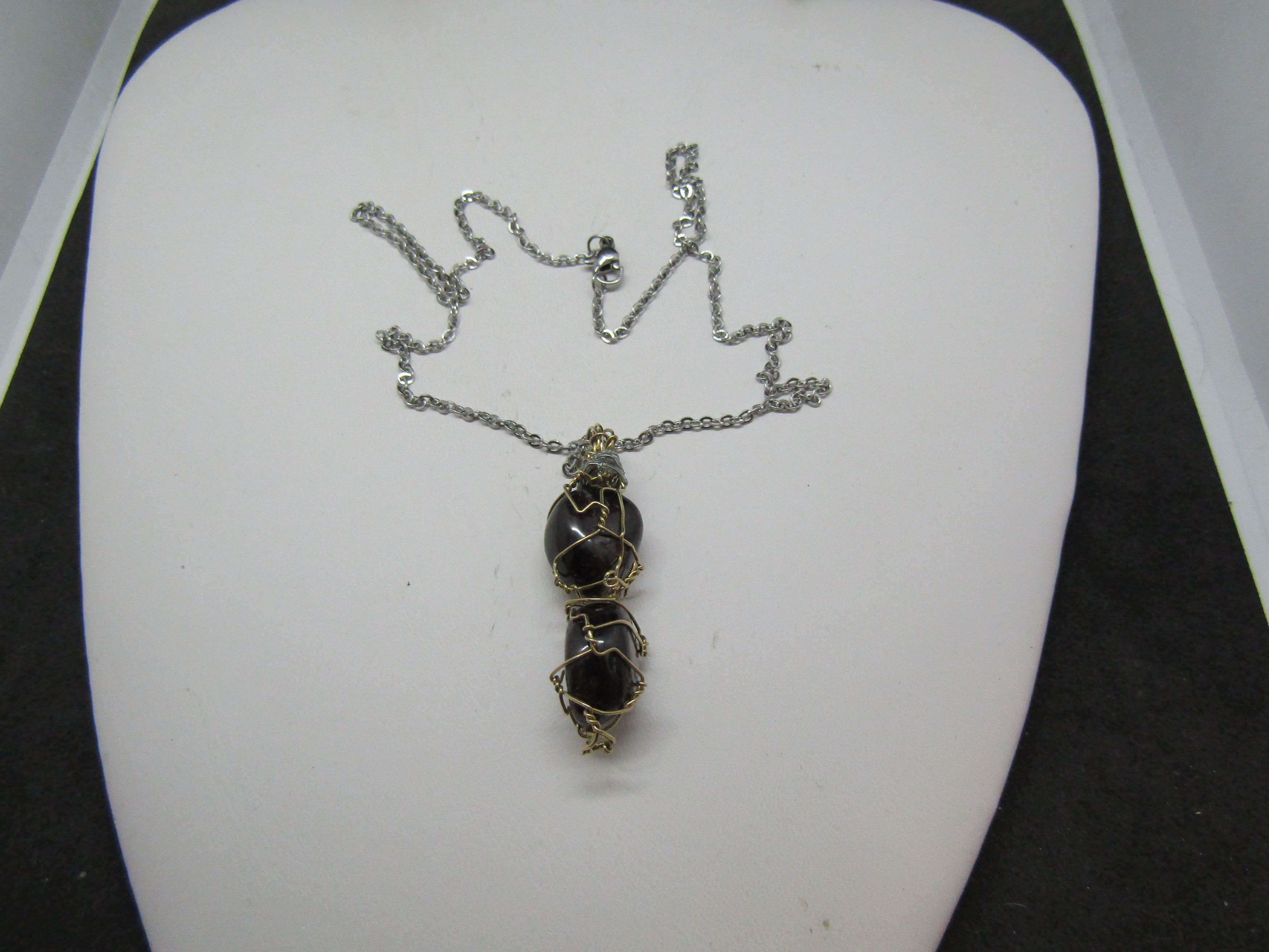 Handmade Red quartz wired chain necklace Size ONE SIZE - 4 Thumbnail