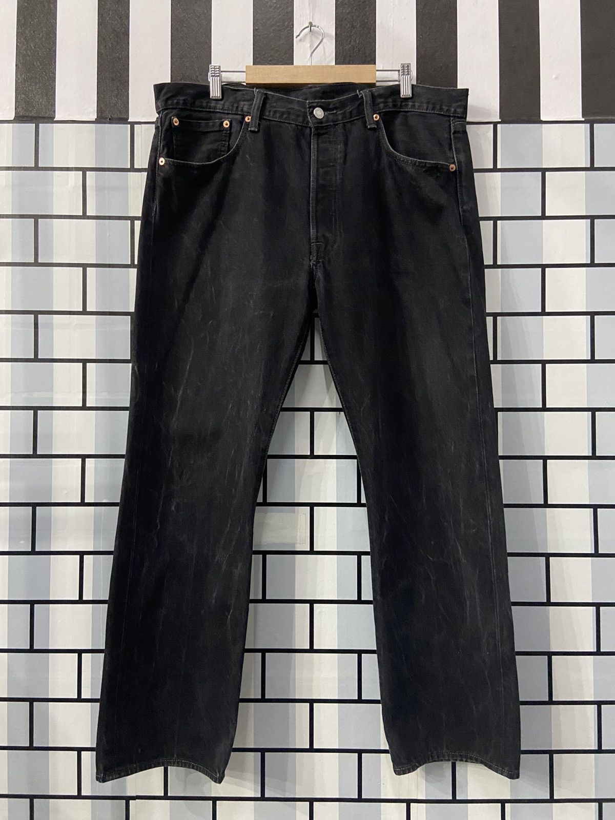 Levi's × Vintage Vintage Levi’s 501 Faded Black Jeans Denim 38X30 Size US 38 / EU 54 - 1 Thumbnail