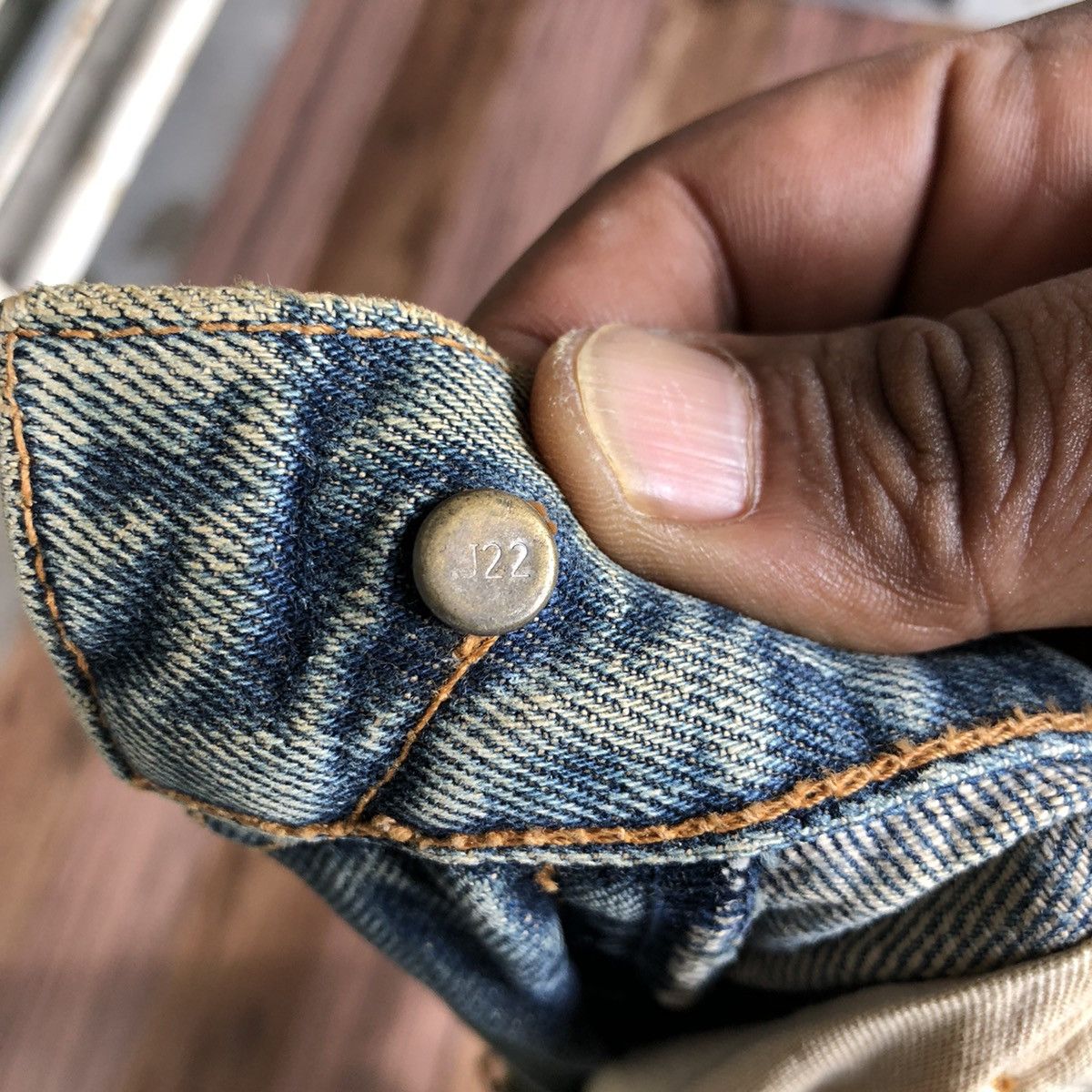 Levi's × Vintage Vintage 90’s Levis 502 Big E Distressed Selvedge Jeans Size US 32 / EU 48 - 9 Thumbnail