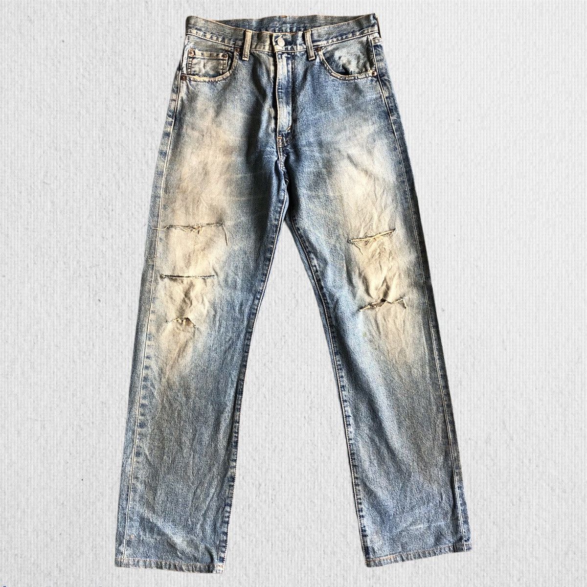 Levi's × Vintage Vintage 90’s Levis 502 Big E Distressed Selvedge Jeans Size US 32 / EU 48 - 1 Thumbnail