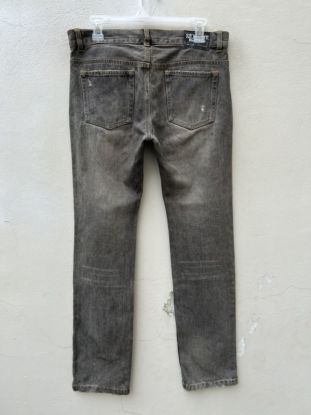 Vintage VTG SEX POT REVENGE Japan Dirty Distress Denim Patches Jeans Size US 31 - 11 Thumbnail