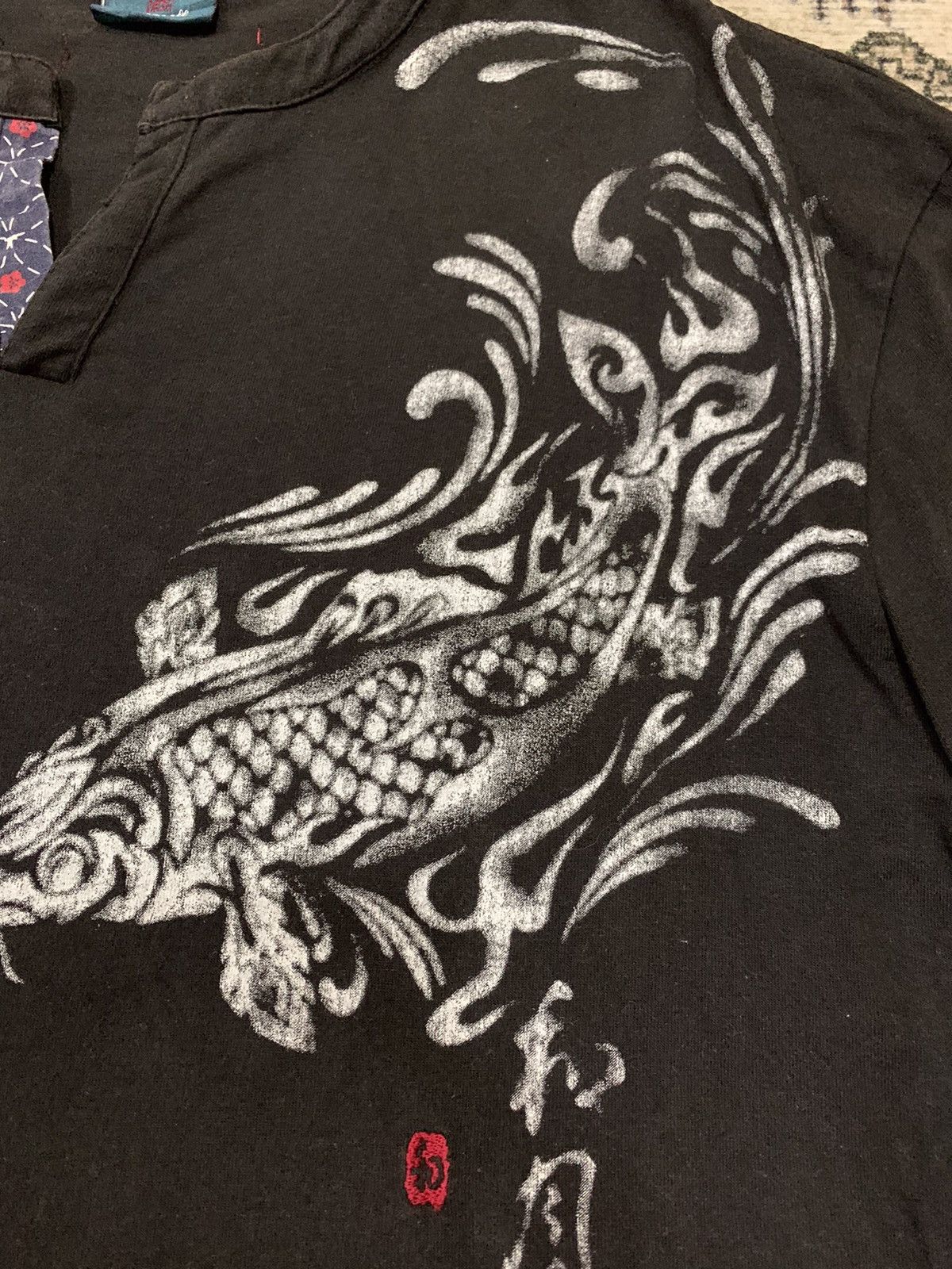 Japanese Brand × Vintage Japanesse Sukajan Koi Fish Traditional Shirt Size US XL / EU 56 / 4 - 4 Thumbnail