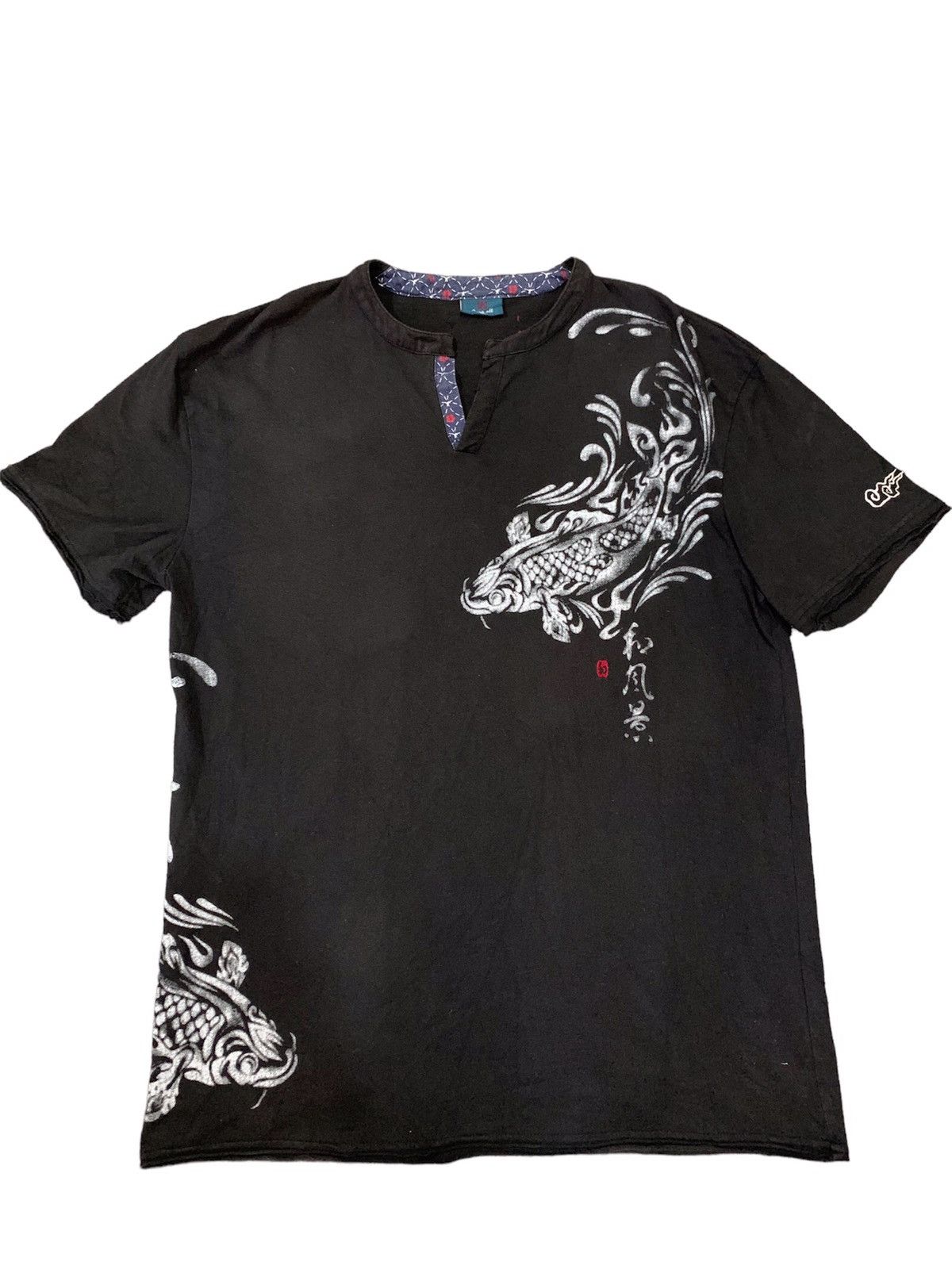 Japanese Brand × Vintage Japanesse Sukajan Koi Fish Traditional Shirt Size US XL / EU 56 / 4 - 1 Thumbnail