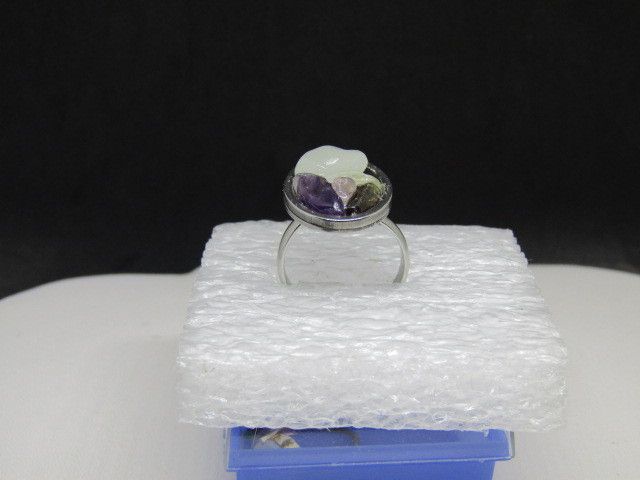 Handmade Mix gems stainless steel ring - size 7.75 Size ONE SIZE - 2 Thumbnail