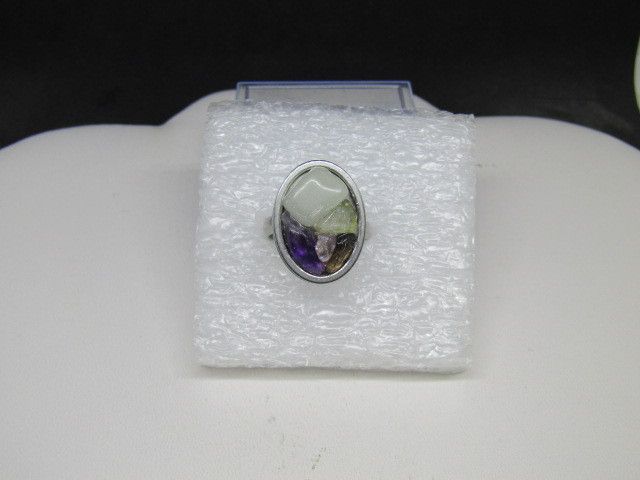 Handmade Mix gems stainless steel ring - size 7.75 Size ONE SIZE - 1 Thumbnail