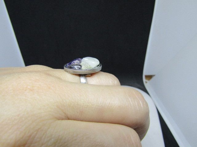 Handmade Mix gems stainless steel ring - size 7.75 Size ONE SIZE - 4 Thumbnail