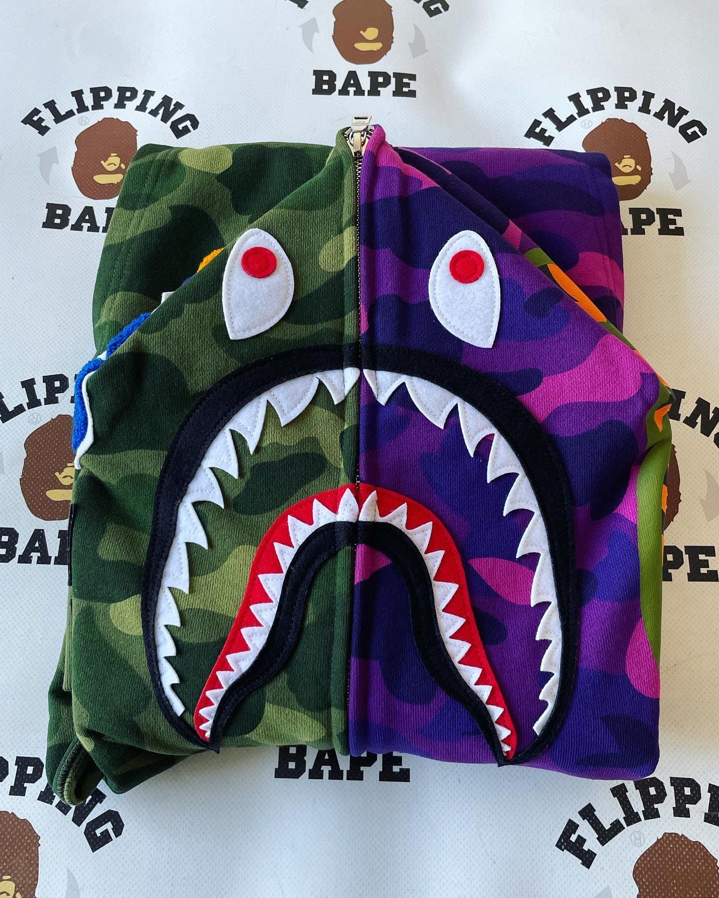 Bape BAPE COLOR CAMO SHARK FULL ZIP HOODIE SS22 Size US XXL / EU 58 / 5 - 3 Thumbnail