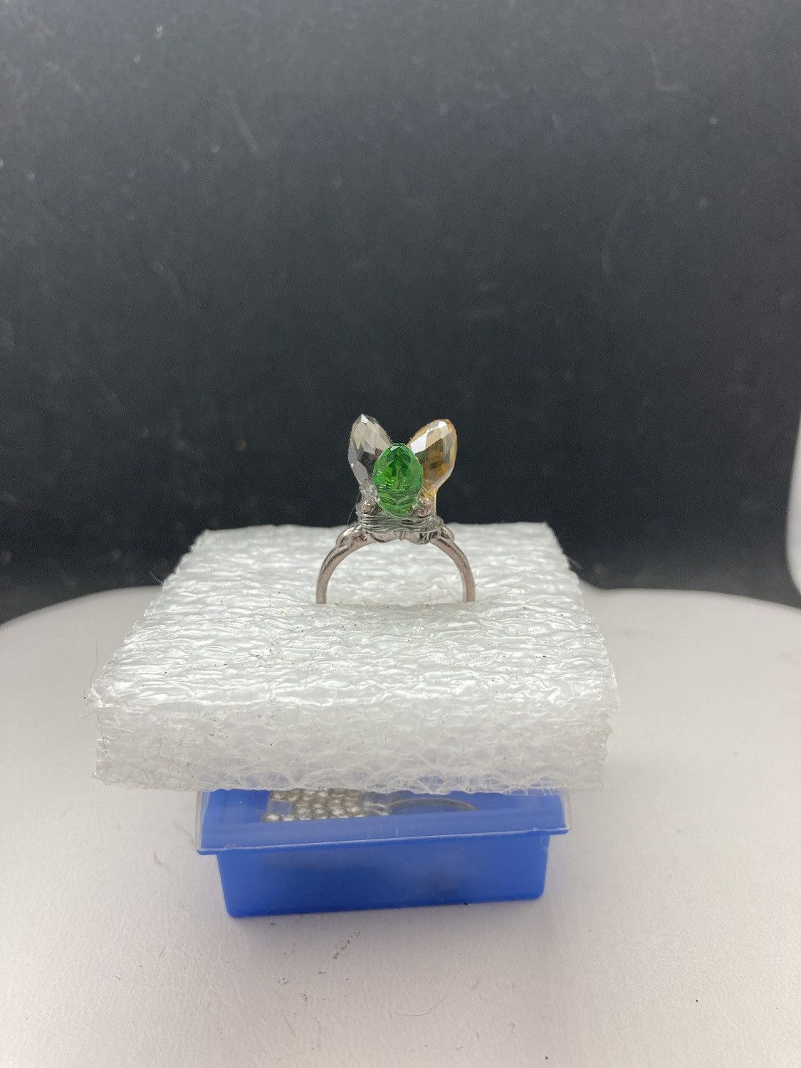 Handmade Mix Crystal beads Tibetan silver ring - size 6.25 Size ONE SIZE - 3 Thumbnail