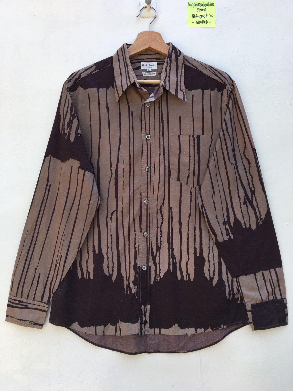 Rare Paul Smith Abstract Paint Casual Buttons Shirt