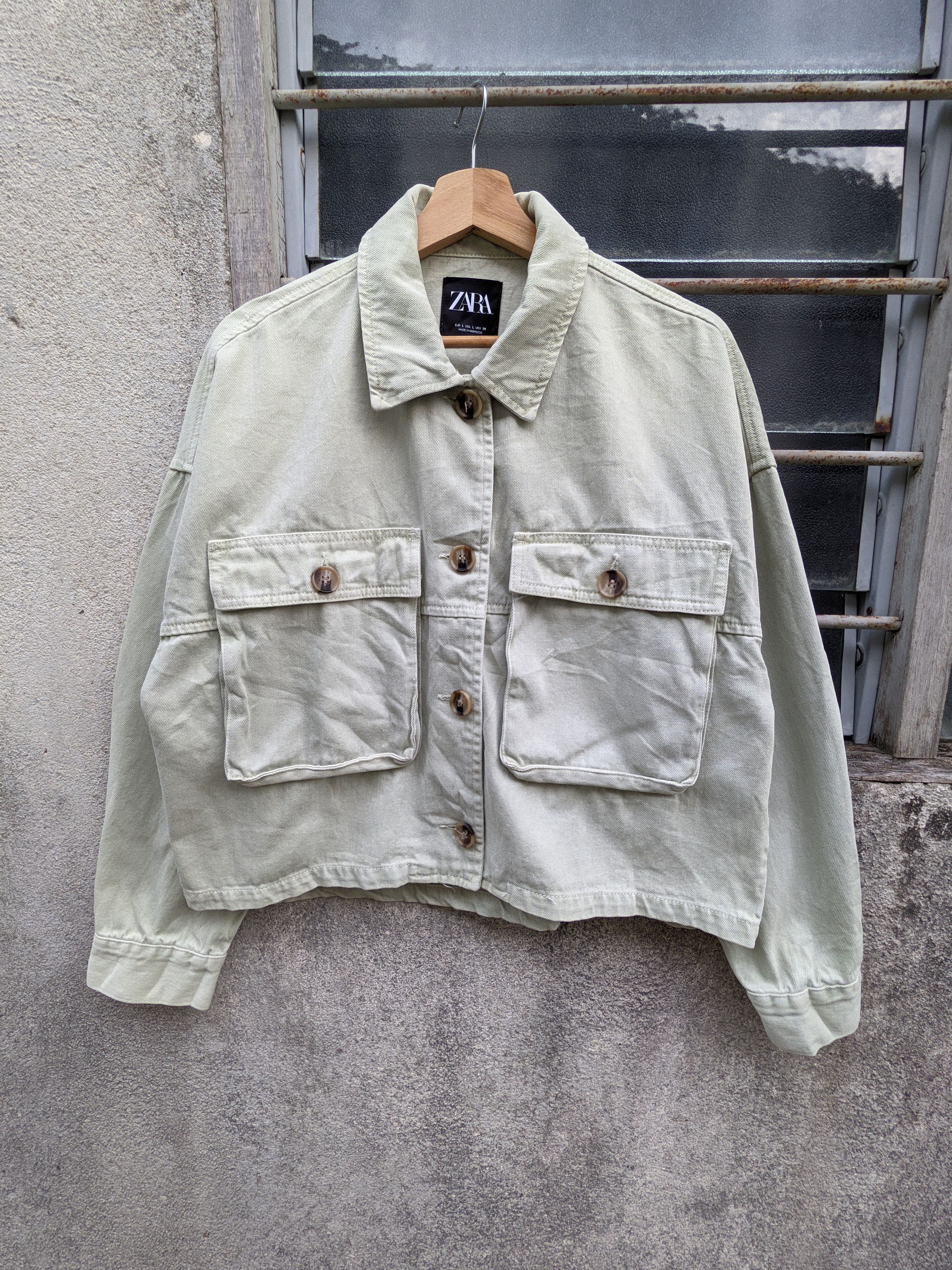 Zara Zara big pocket short denim jacket Size L / US 10 / IT 46 - 5 Thumbnail