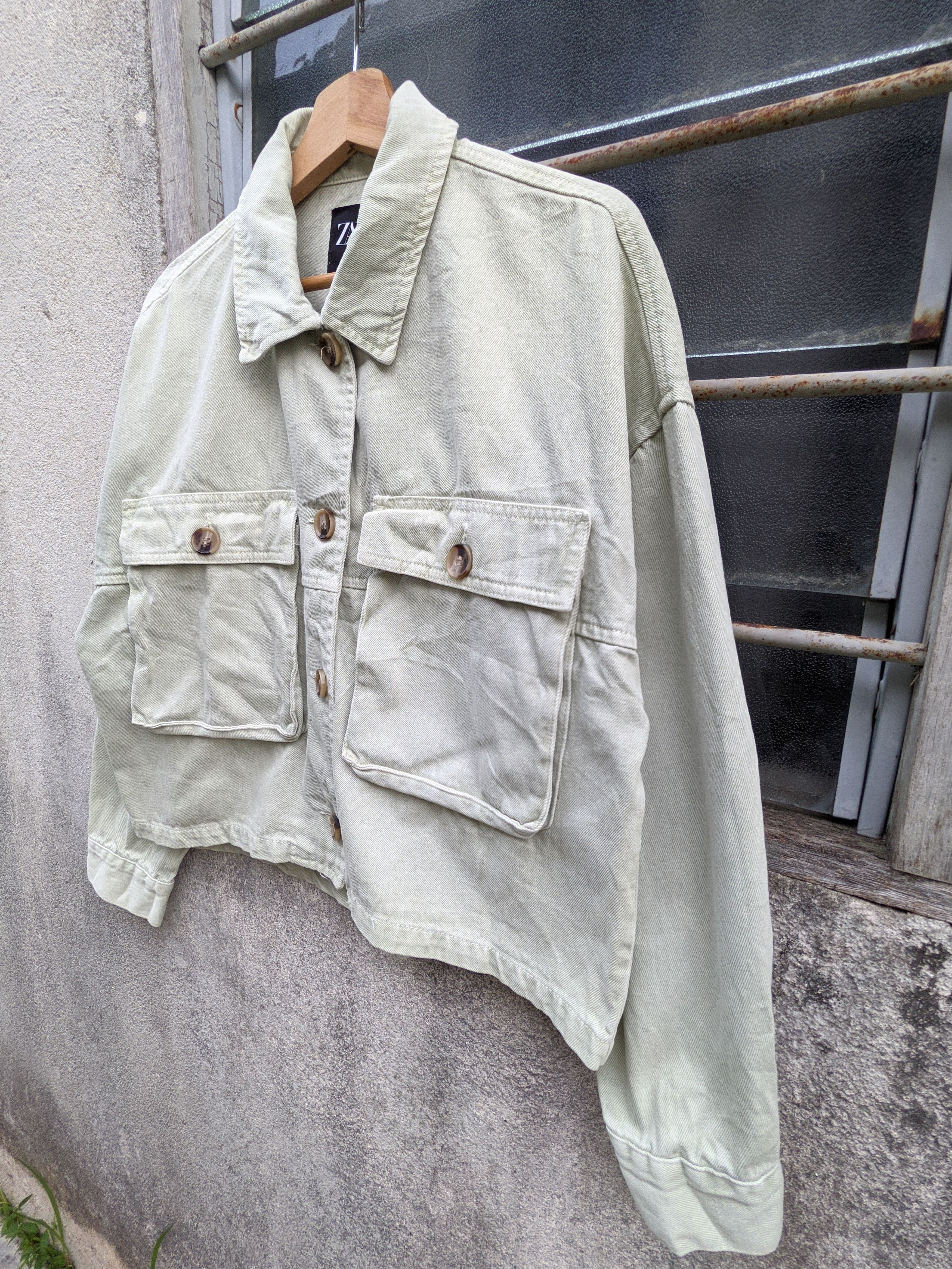 Zara Zara big pocket short denim jacket Size L / US 10 / IT 46 - 3 Thumbnail