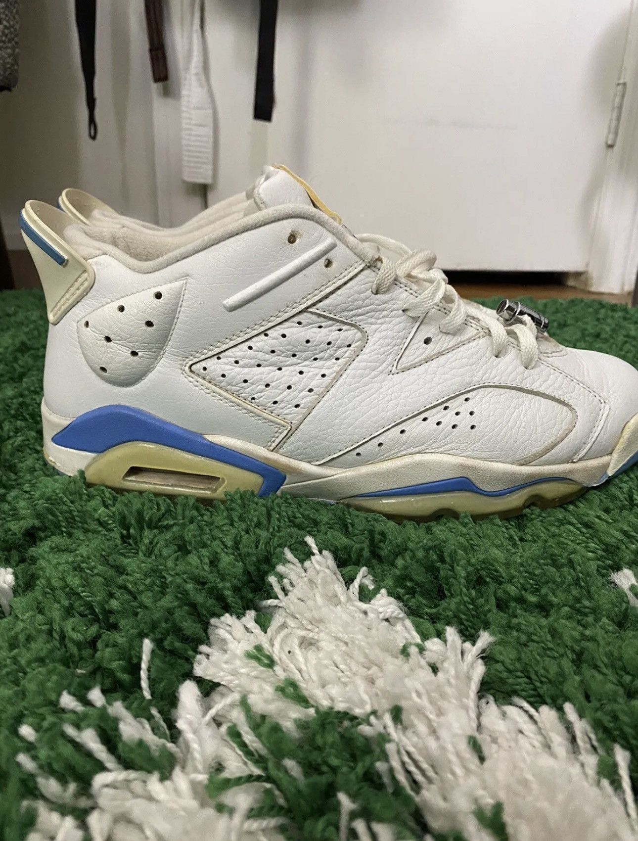 Pre-owned Jordan Nike Vintage 2002 Air Jordan 6 Carolina Low Size 11.5 Shoes In Blue