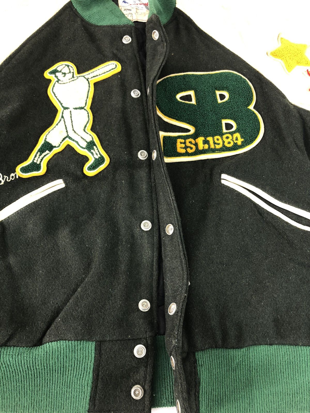 Leather Vintage 60s Butwin USA South Bronx All Star Varsity Jacket Size US M / EU 48-50 / 2 - 12 Thumbnail