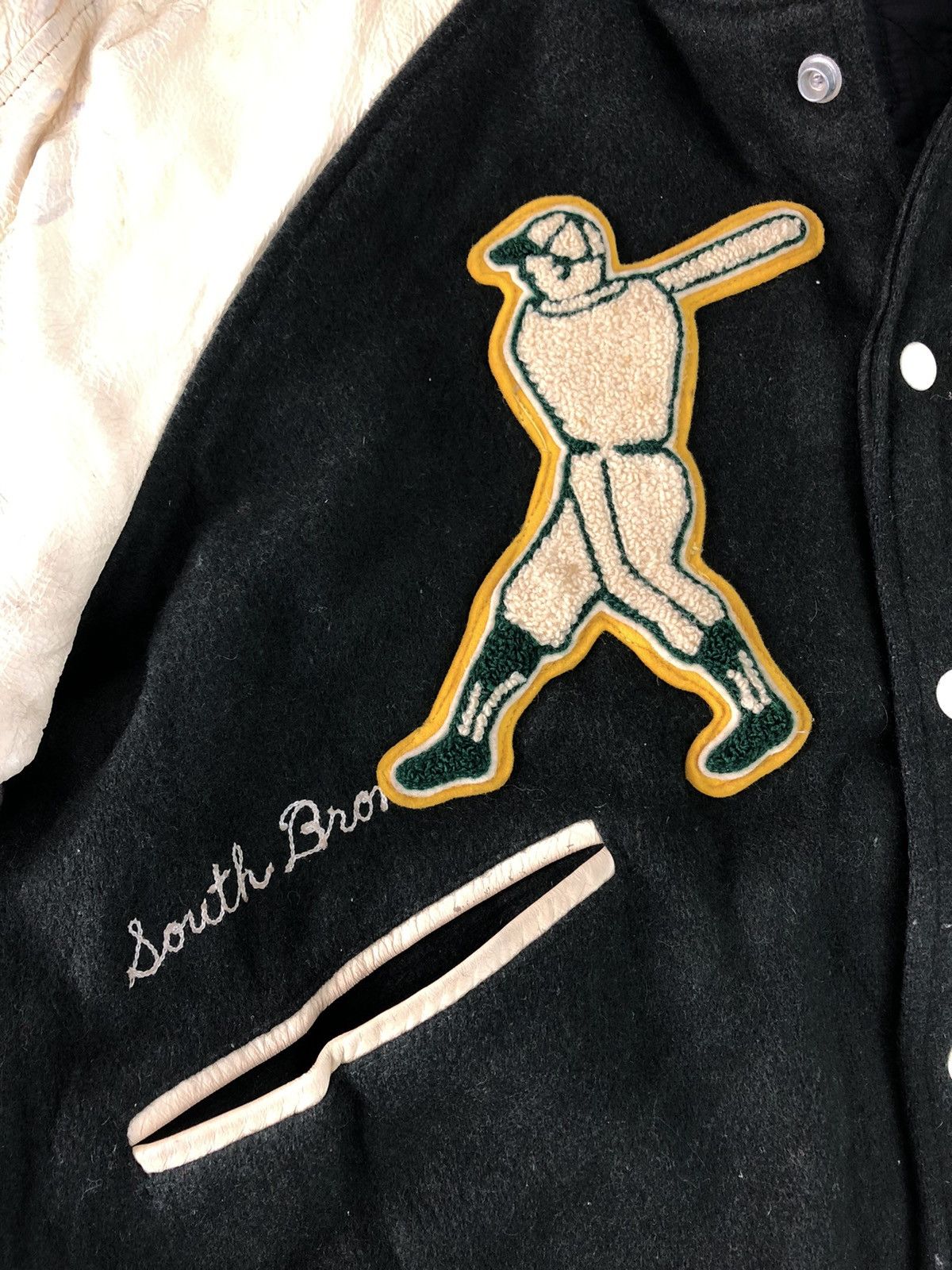 Leather Vintage 60s Butwin USA South Bronx All Star Varsity Jacket Size US M / EU 48-50 / 2 - 16 Thumbnail