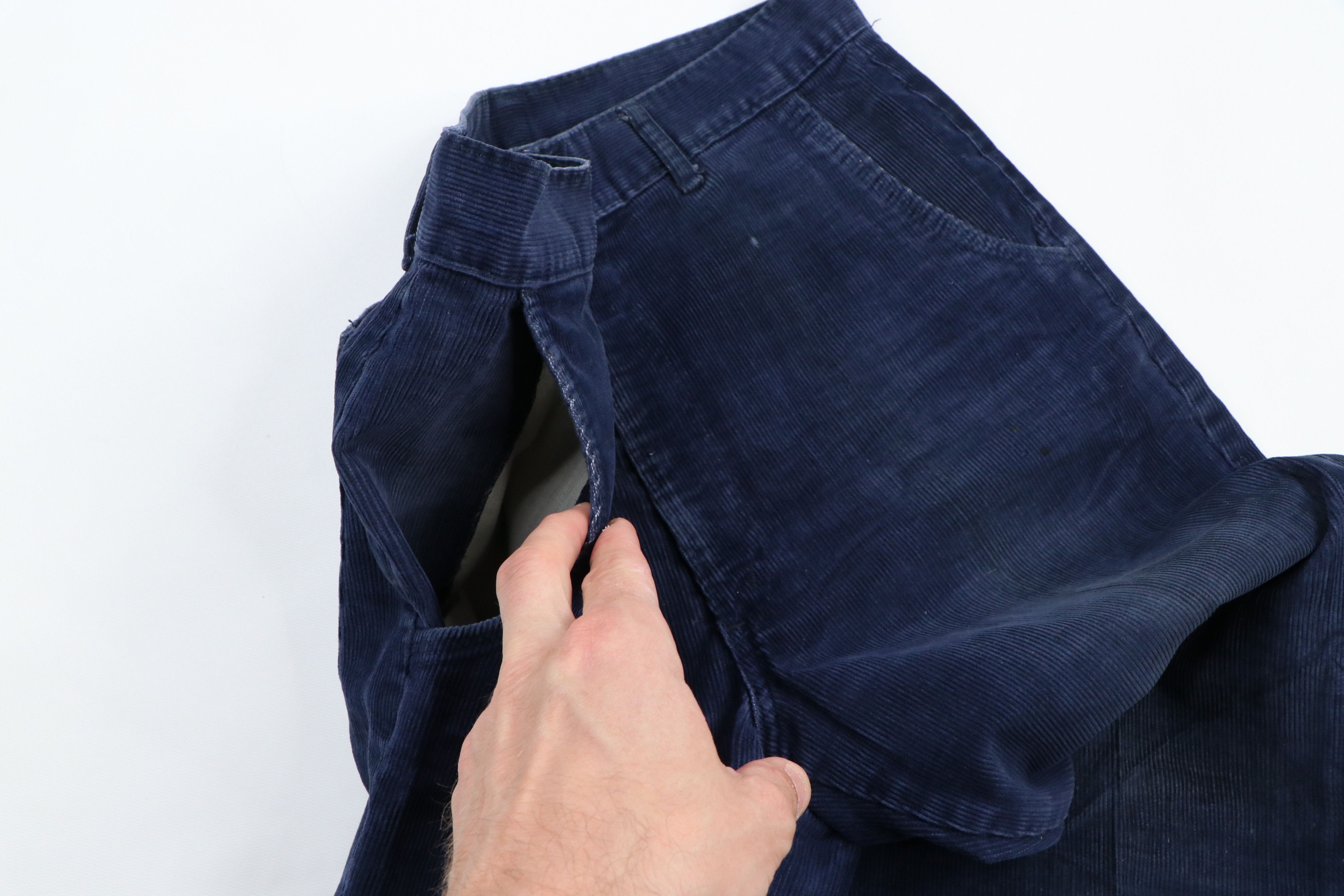 Vintage Vintage 70s Wide Leg Bell Bottom Corduroy Pants Navy USA Size US 30 / EU 46 - 6 Thumbnail