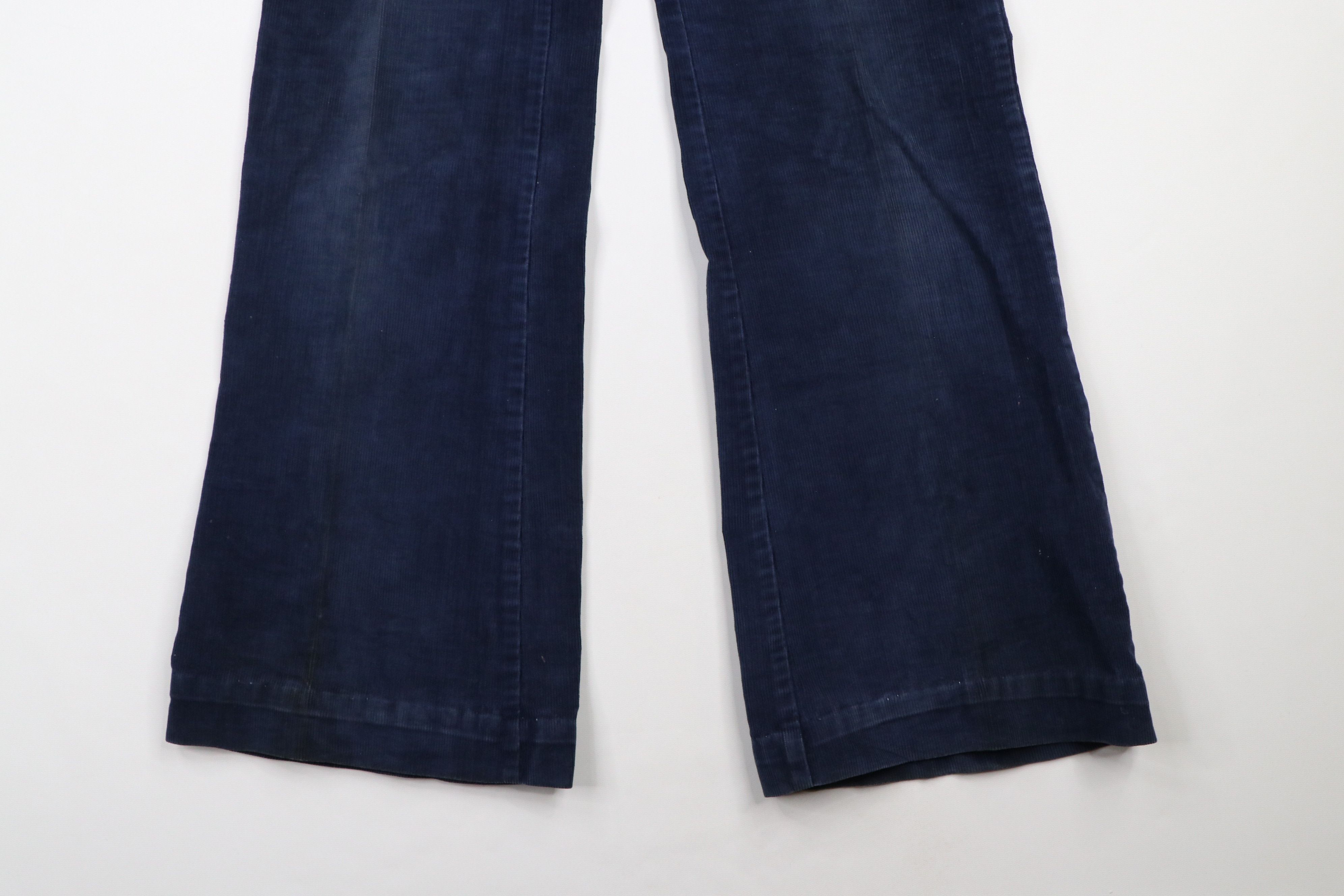 Vintage Vintage 70s Wide Leg Bell Bottom Corduroy Pants Navy USA Size US 30 / EU 46 - 4 Thumbnail