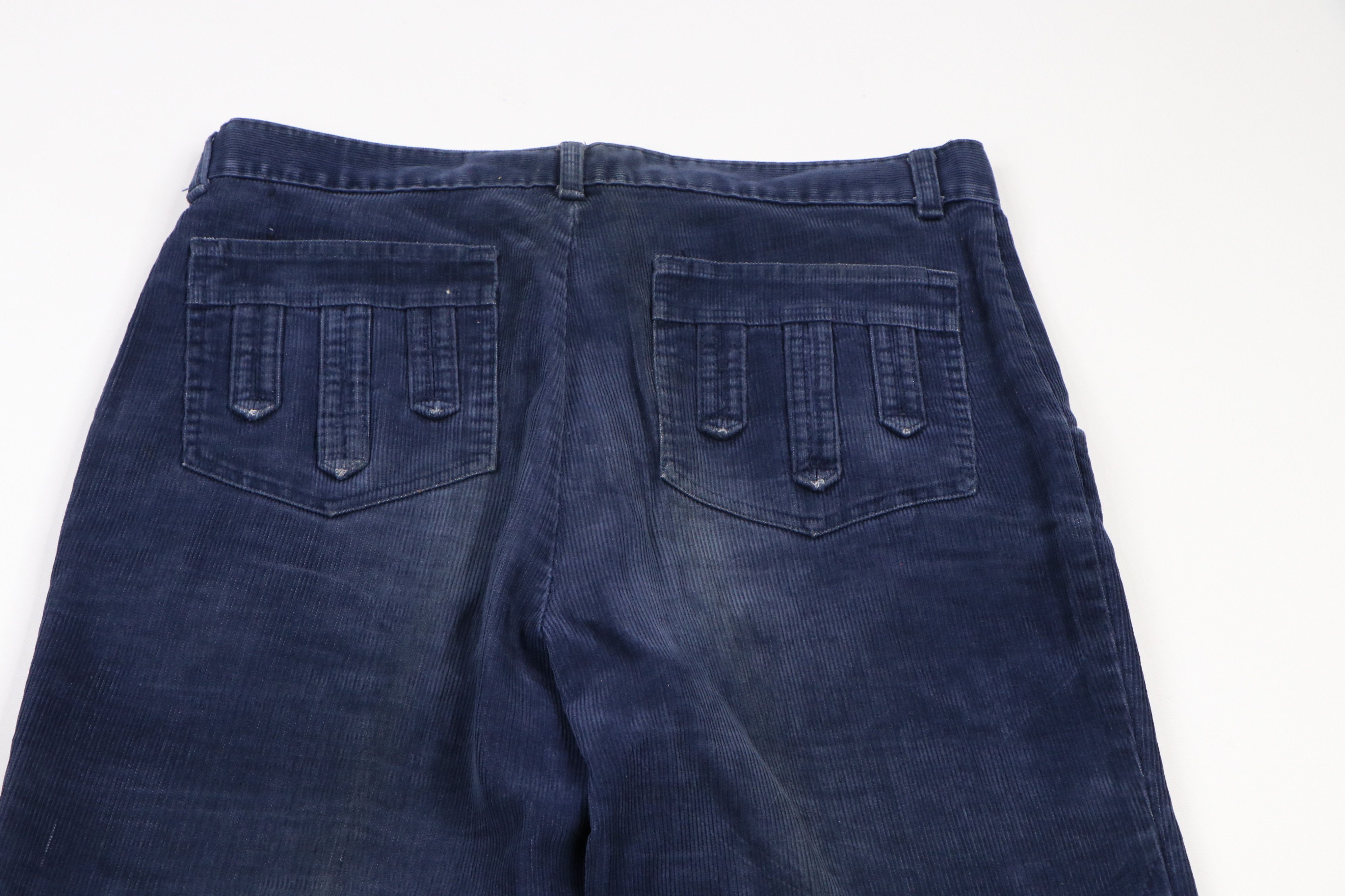 Vintage Vintage 70s Wide Leg Bell Bottom Corduroy Pants Navy USA Size US 30 / EU 46 - 9 Thumbnail